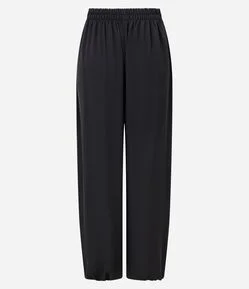 Calça Aladim em Crepe com Cintura Média e Leve Transparência