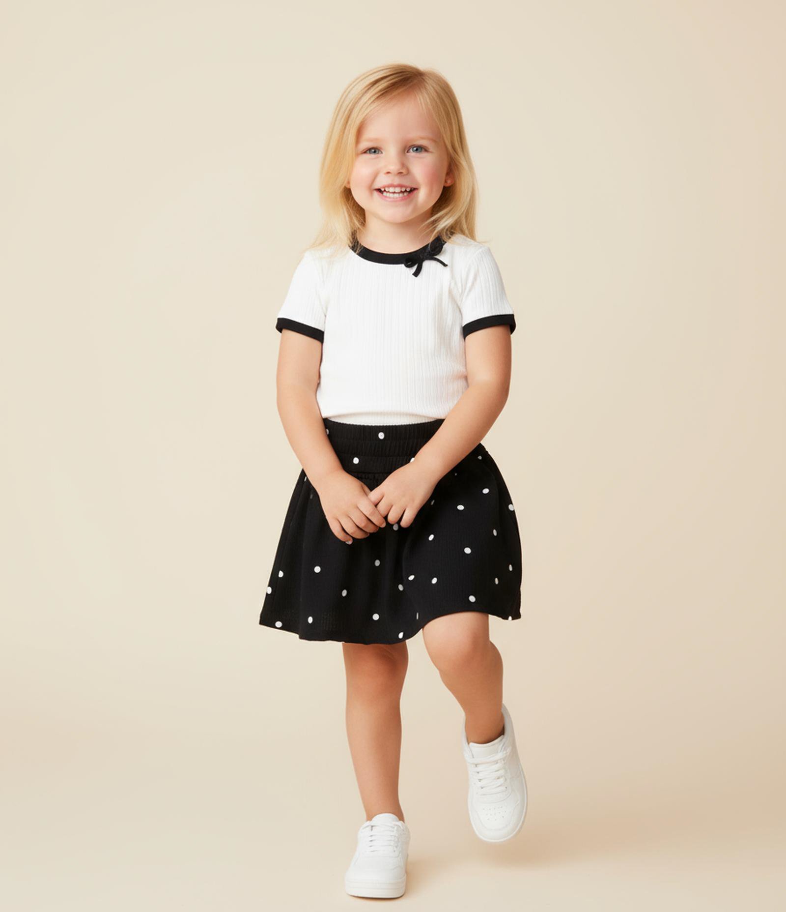 Blusa Infantil em Ribana com Laço - Tam 1 a 6 Anos Branco 1