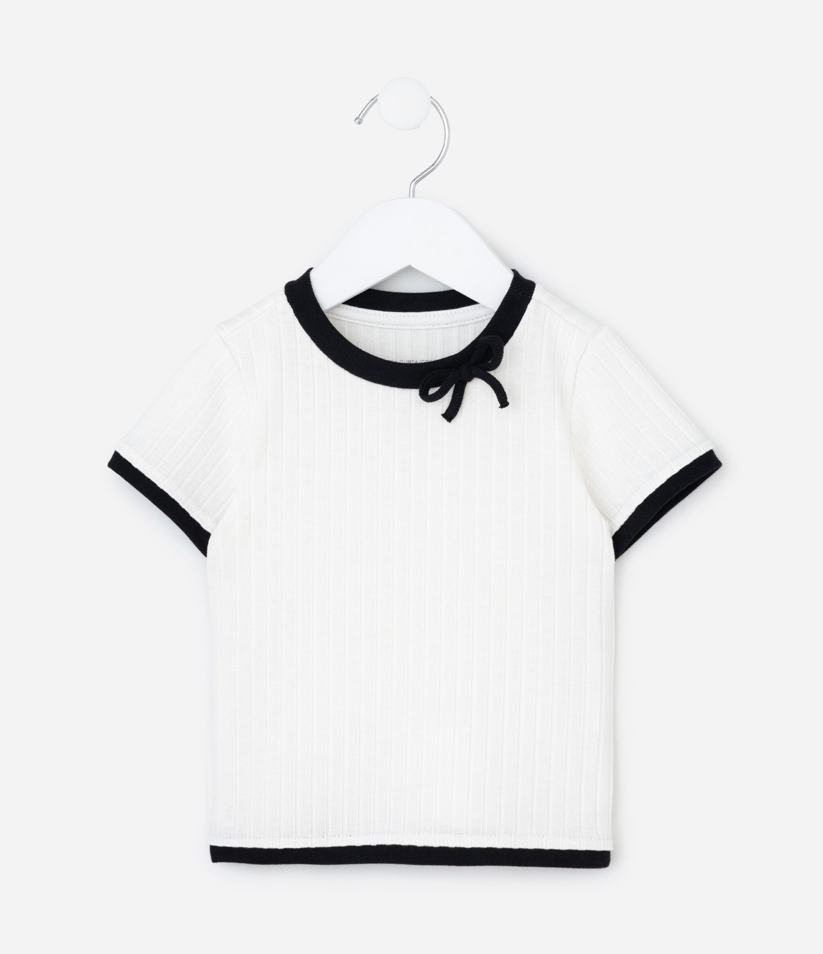 Blusa Infantil em Ribana com Laço - Tam 1 a 6 Anos Branco 2