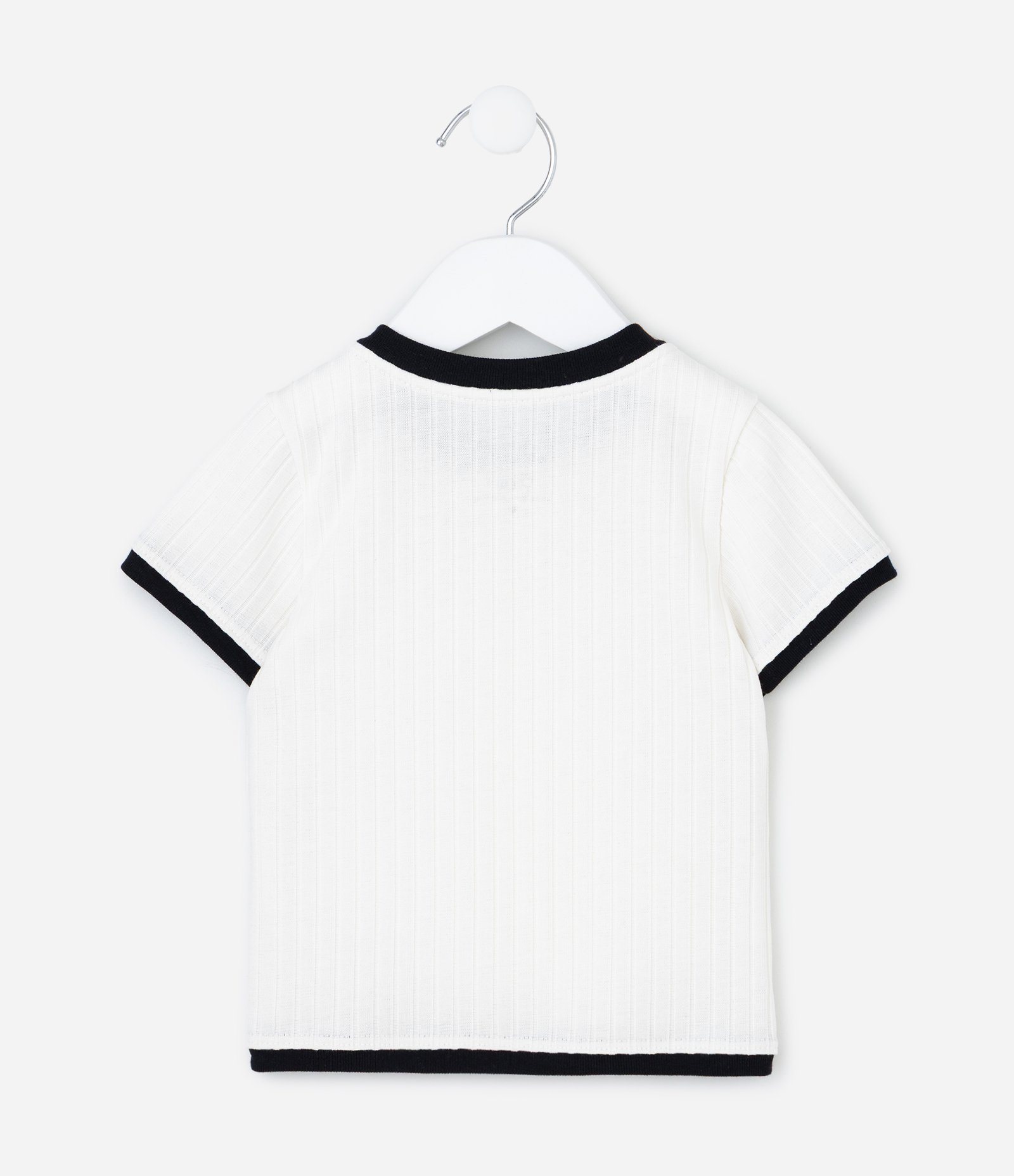 Blusa Infantil em Ribana com Laço - Tam 1 a 6 Anos Branco 3