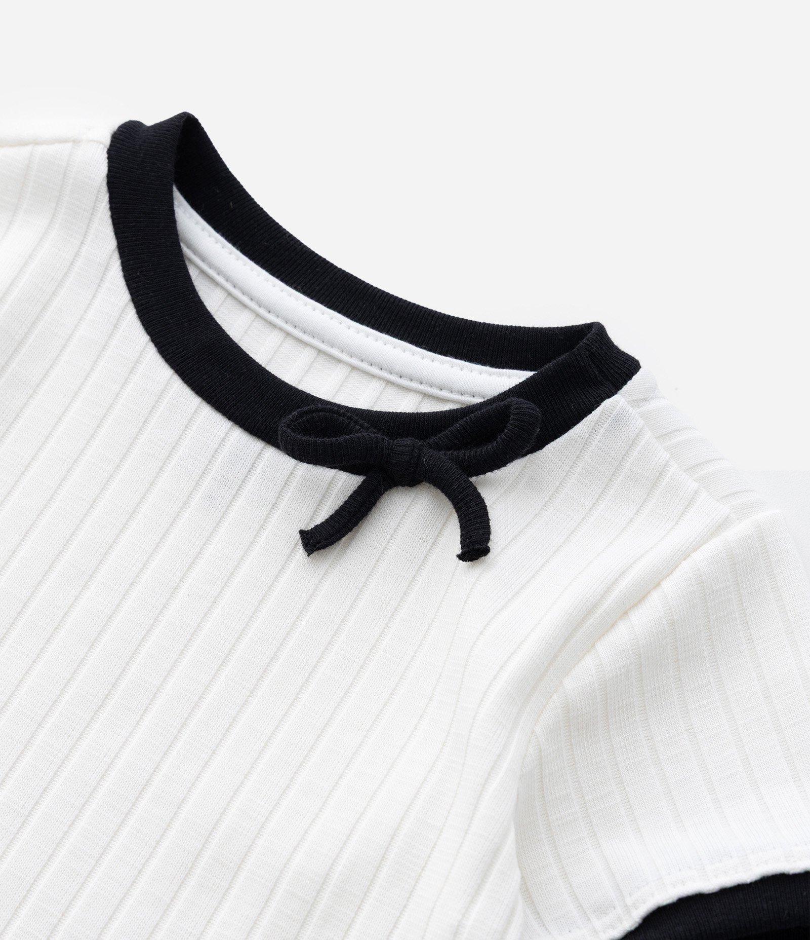 Blusa Infantil em Ribana com Laço - Tam 1 a 6 Anos Branco 7