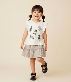 Conjunto Infantil com Estampa de Poddles - Tam1 a 6 Anos
