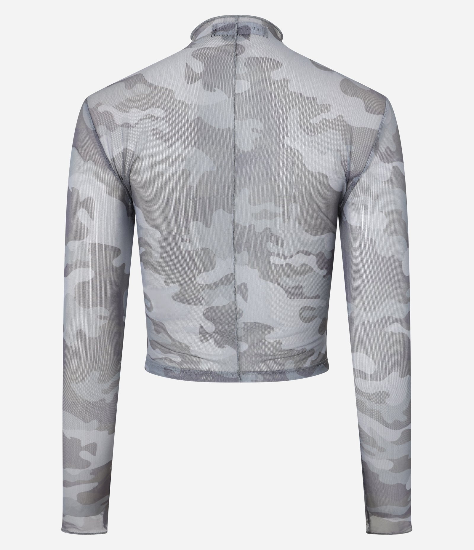 Blusa em Tule Camuflado com Golinha Alta Cinza 6