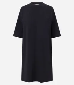 Vestido T-Shirt Básico em Algodão com Manga Curta