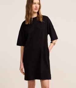 Vestido T-Shirt Básico em Algodão com Manga Curta