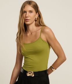 Blusa Básica em Poliamida com Alças Finas