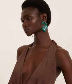 Maxi Brinco de Meia Flor Esmaltada