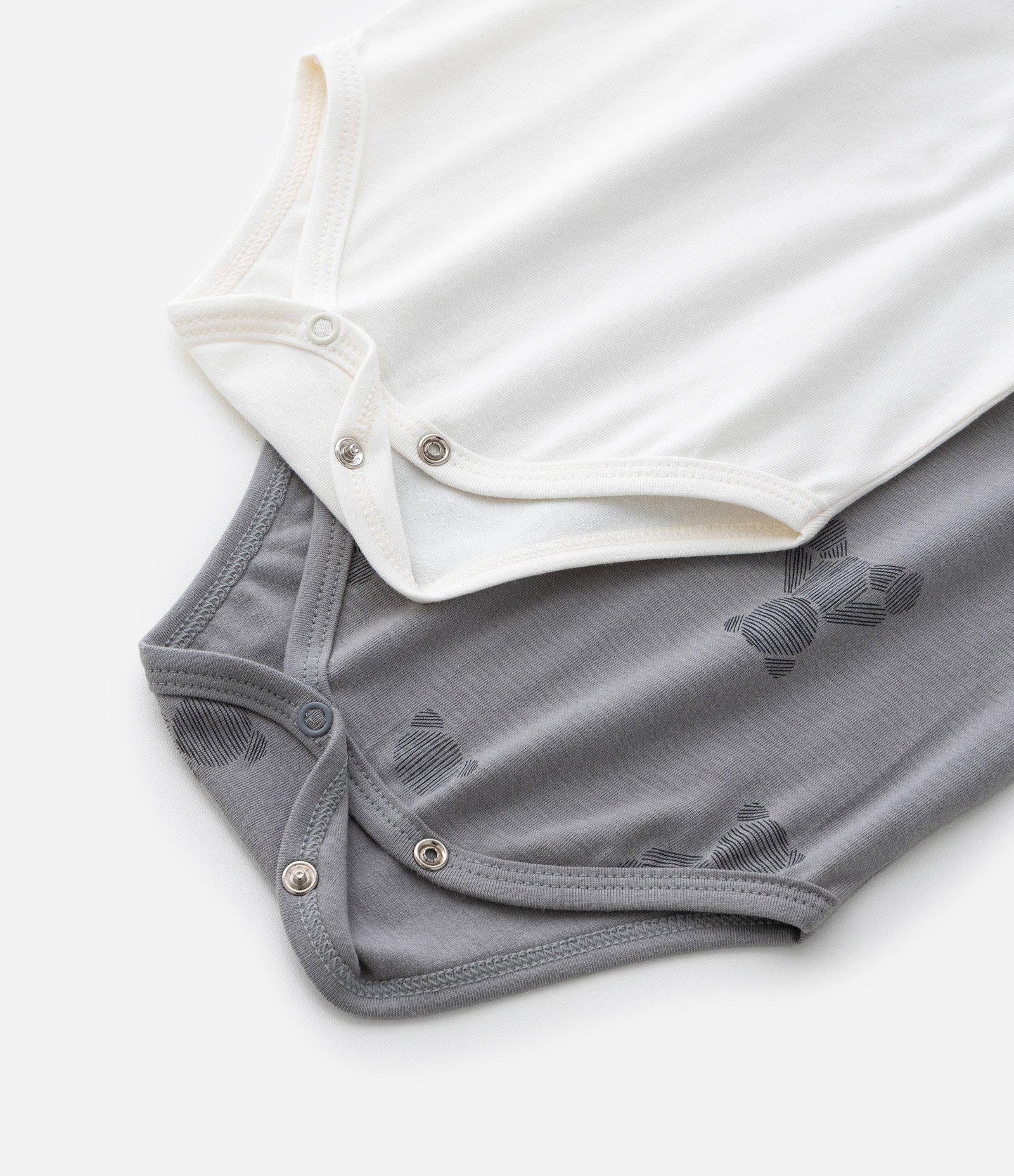 Kit 02 Bodies Infantis com Estampa Ursinhos - Tam 0 a 18 meses Cinza/Branco 6