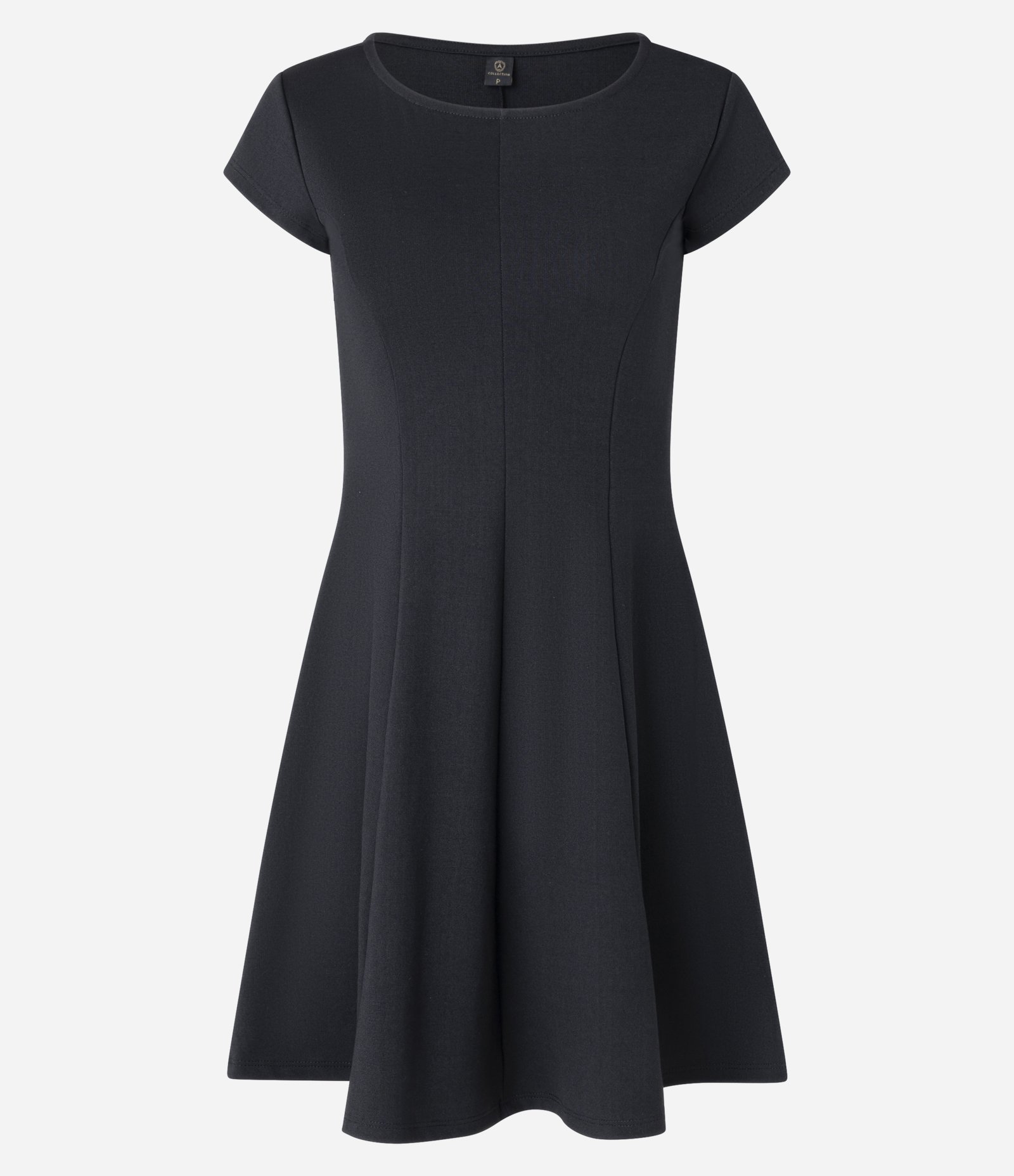 Vestido Curto em Ponto Roma com Recortes Preto 5