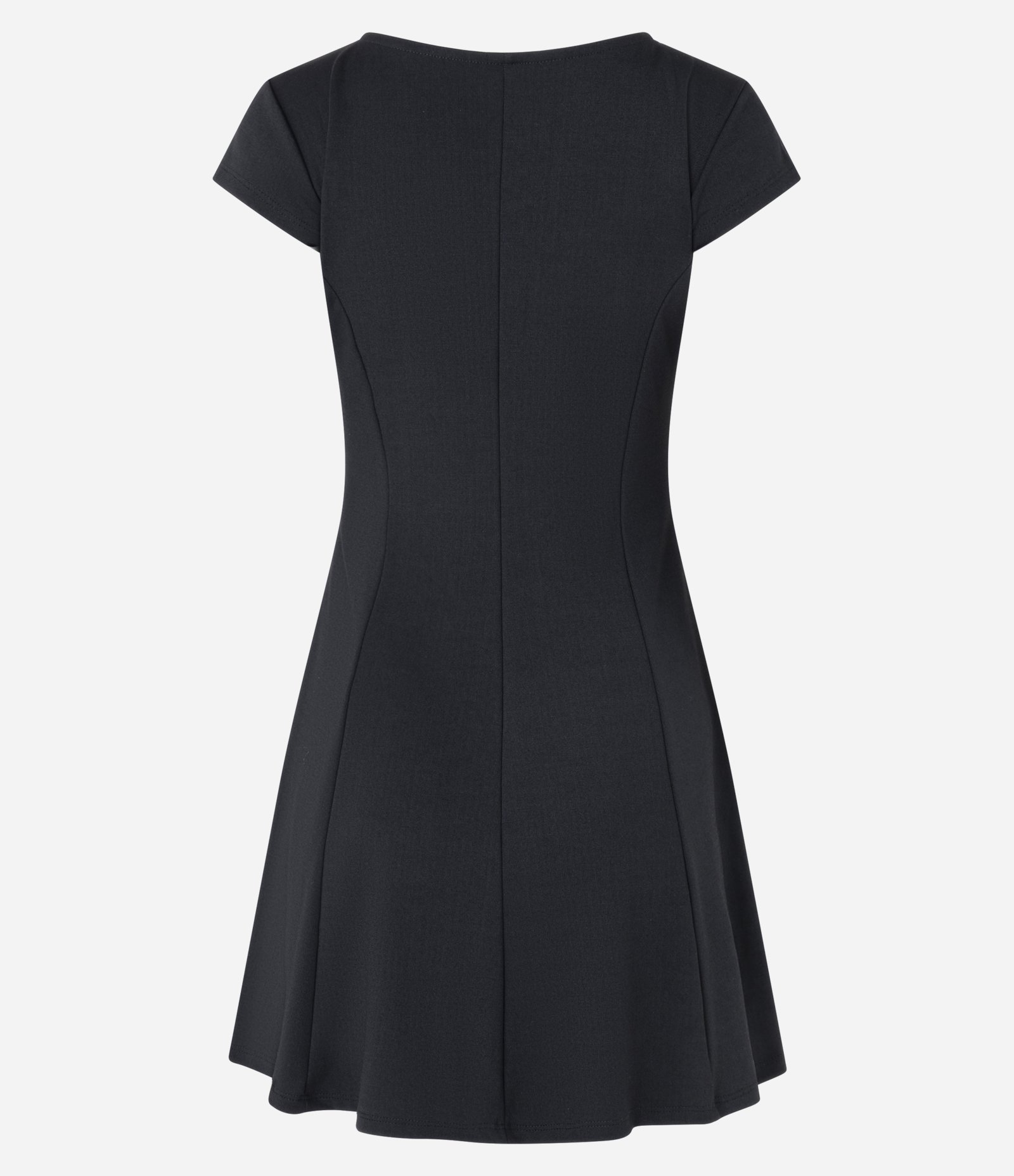 Vestido Curto em Ponto Roma com Recortes Preto 7