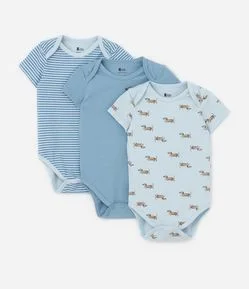 Kit 03 Bodies Cachorro Salsicha - Tam 0 a 18 Meses