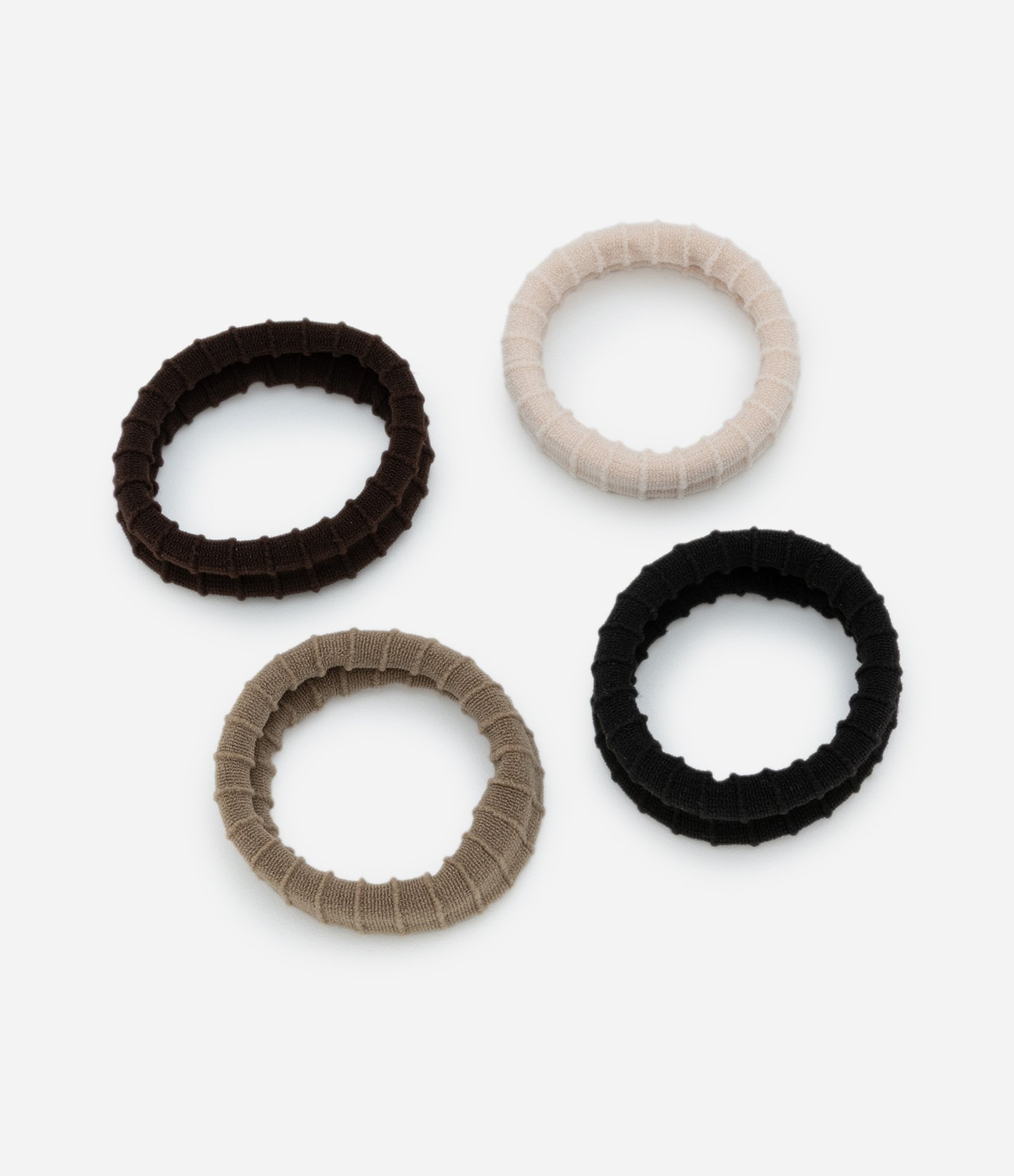 Kit 04 Elástico de Cabelo Larga Canelada Multicores 1