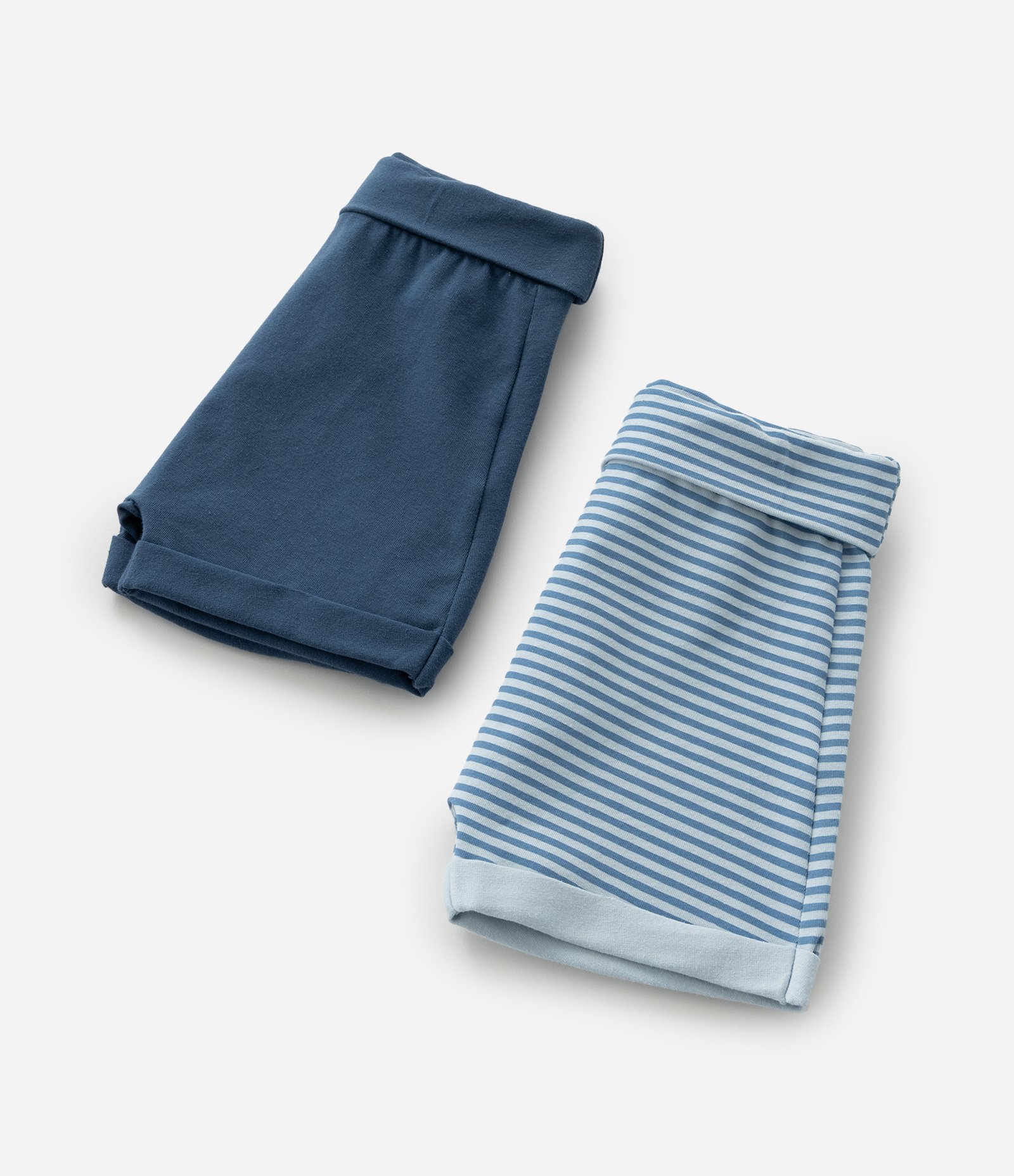 Kit 02 Bermudas Infantis em Cotton - Tam 0 a 18 Meses Azul 4