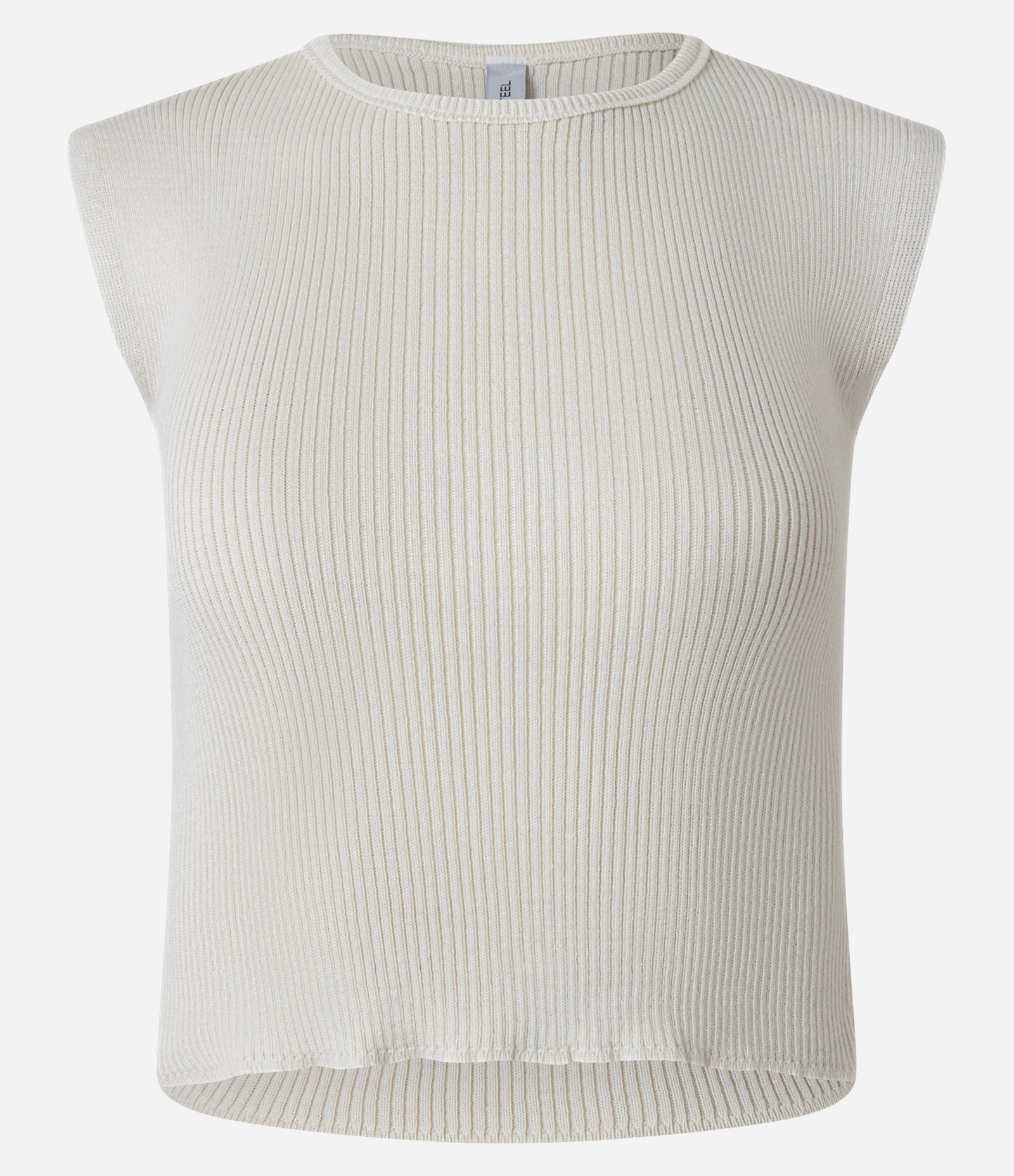 Blusa Curta em Tricô com Ombro Caído Branco 4