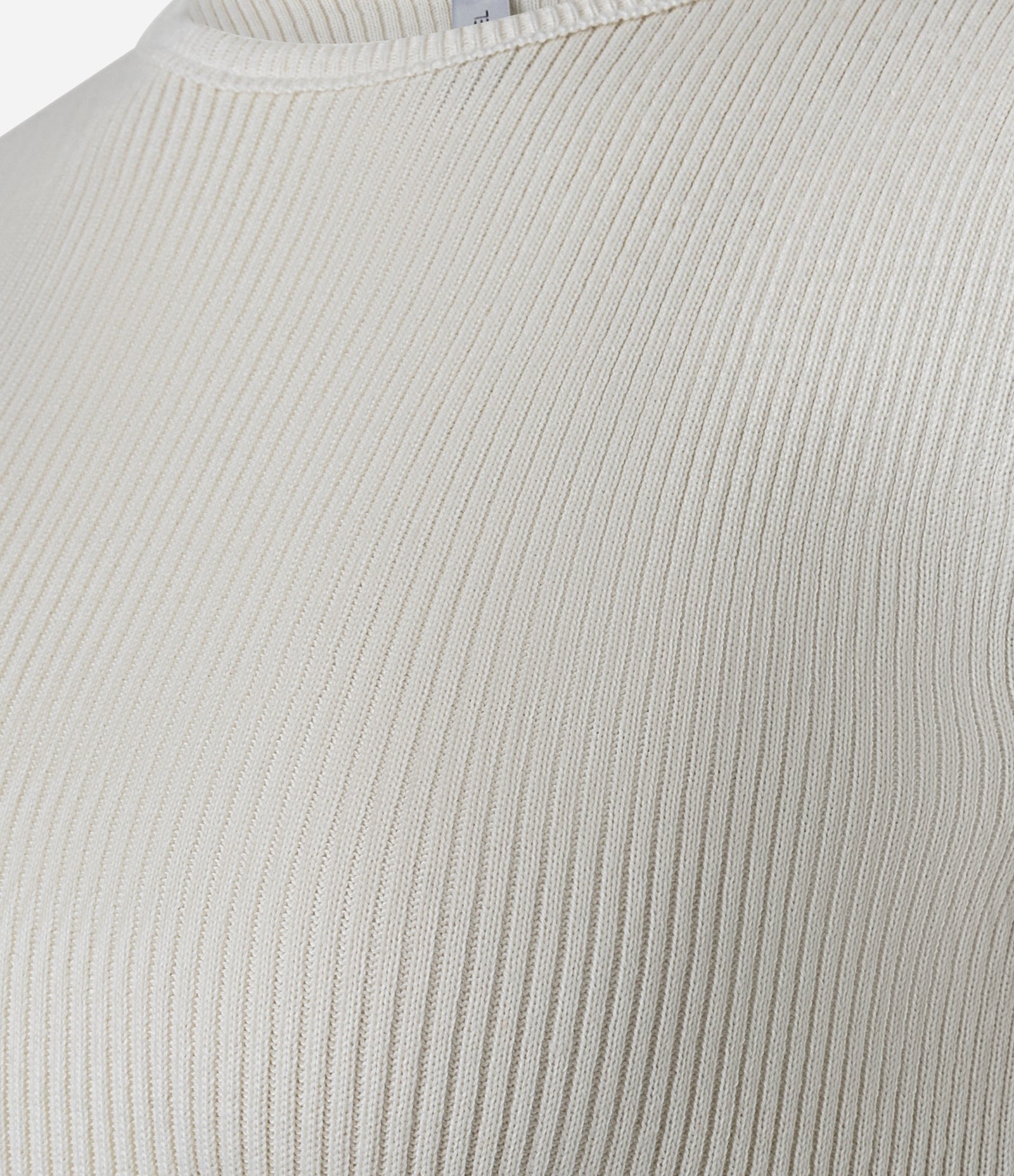 Blusa Curta em Tricô com Ombro Caído Branco 5