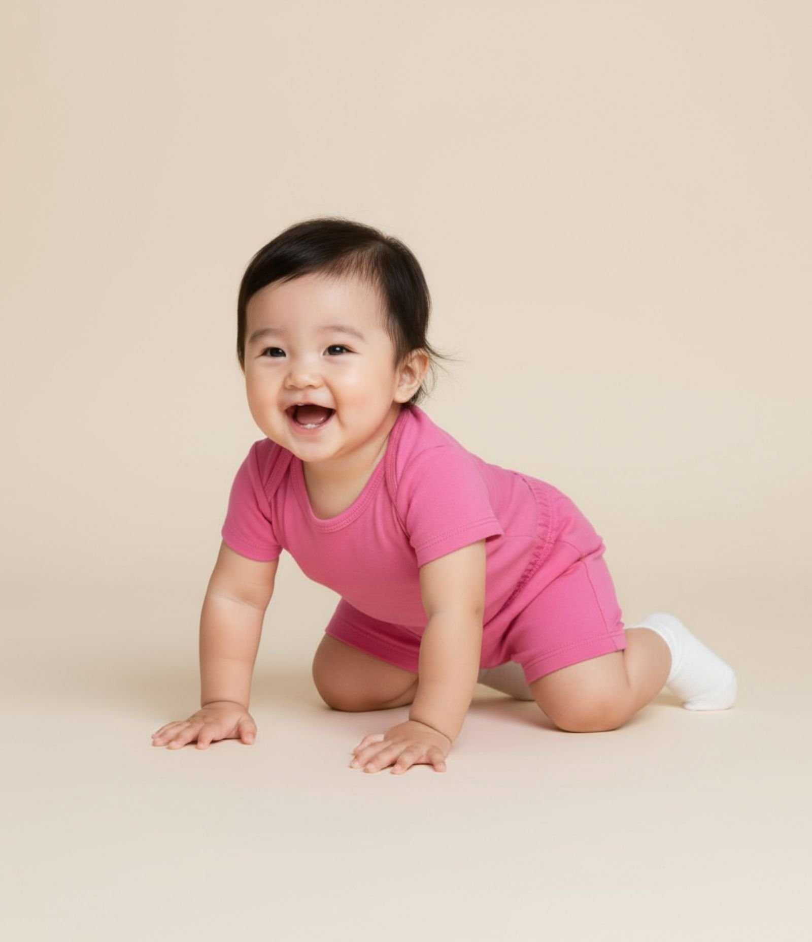 Conjunto Infantil Body e Bermuda Ciclista em Cotton - Tam 0 a 18 Meses Rosa 1