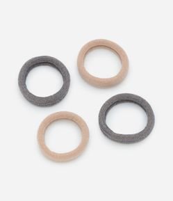 Kit 04 Elásticos de Cabelo com Revestimento Brilhante