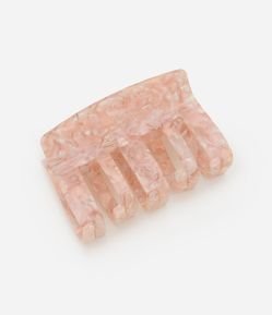 Piranha de Cabelo Retangular com Dentes Largos e Efeito Marmorizado