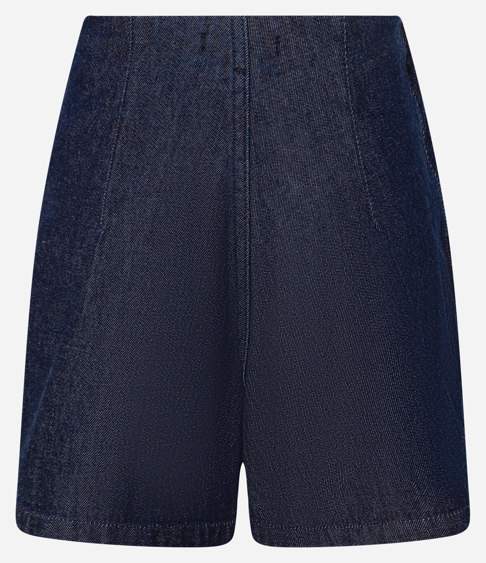 Short Saia em Jeans Raw com Botão de Flor Metalizado Azul 6