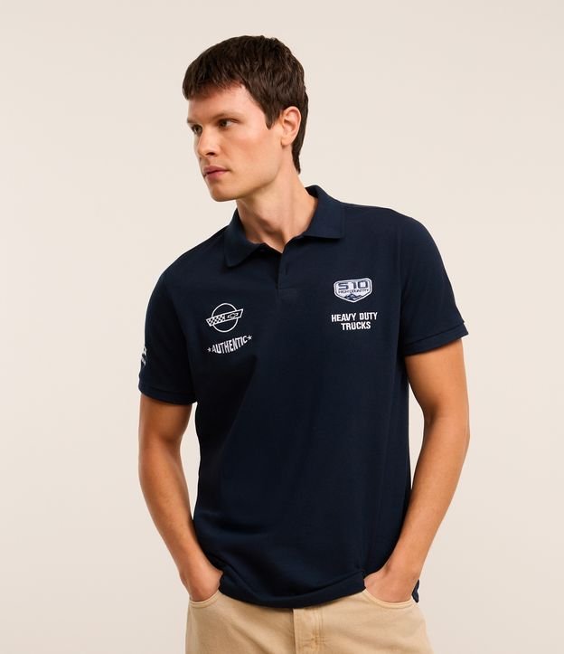 Camisa Polo em Algodão com Bordado Chevrolet