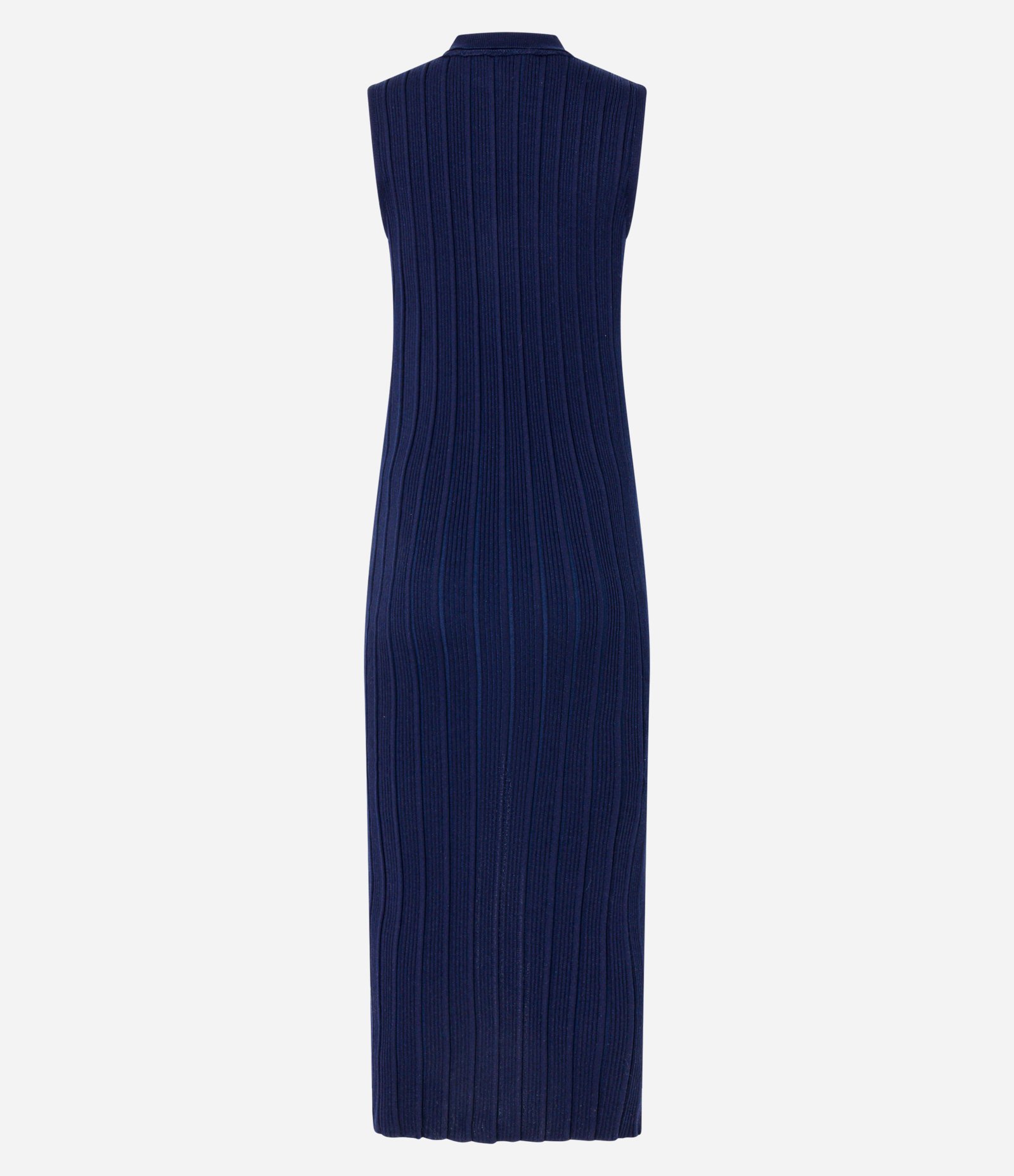 Vestido Long Midi em Tricô com Gola Polo Azul 6