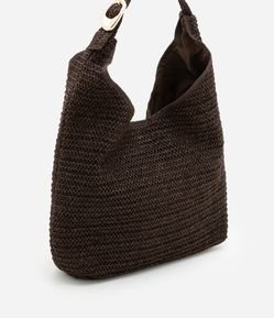 Bolsa de Praia Saco de Palha com Fivela Metalizada