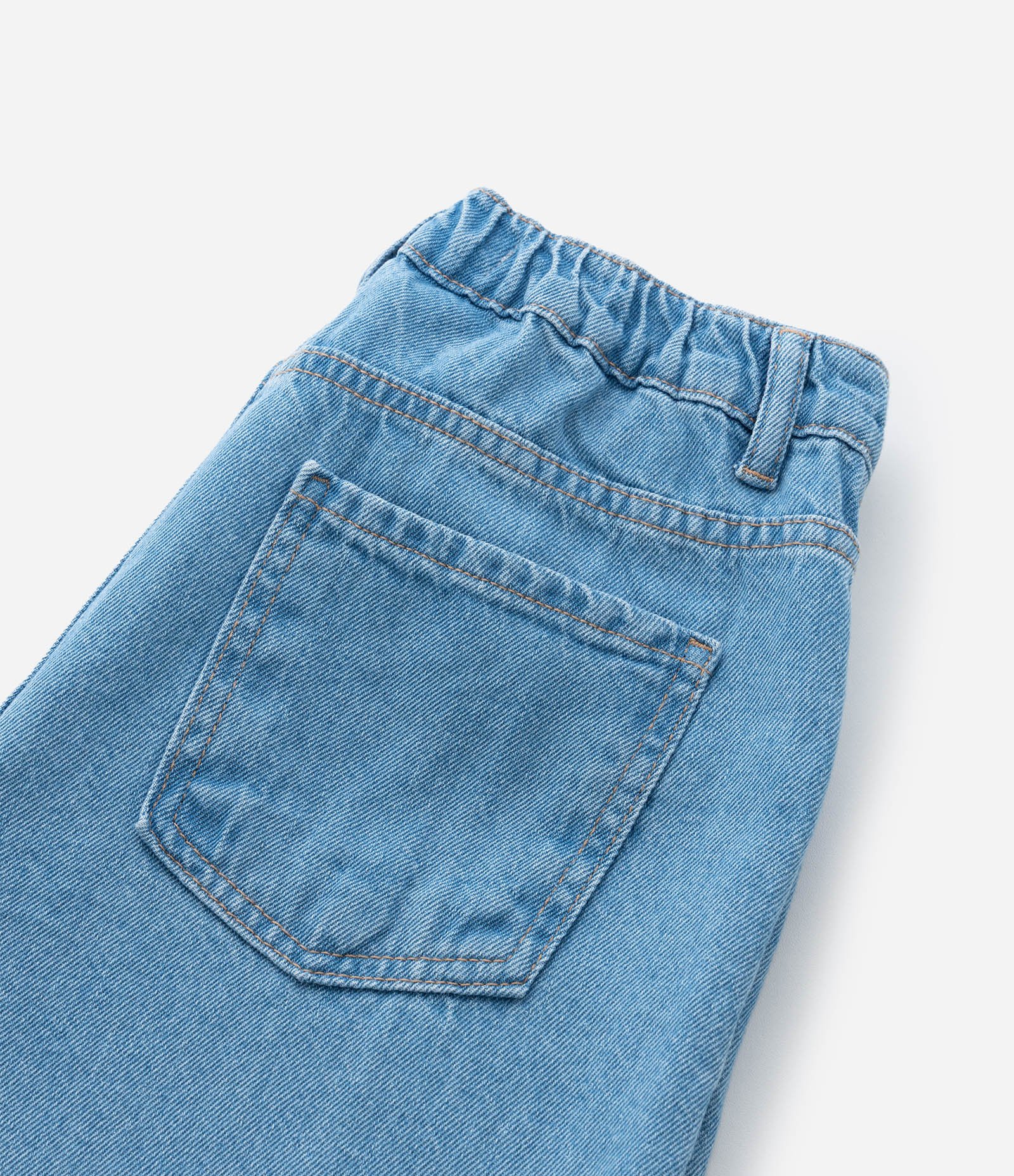 Calça Wide Leg Infantil com Cinto Faixa - Tam  5 a 14 Anos Azul 4