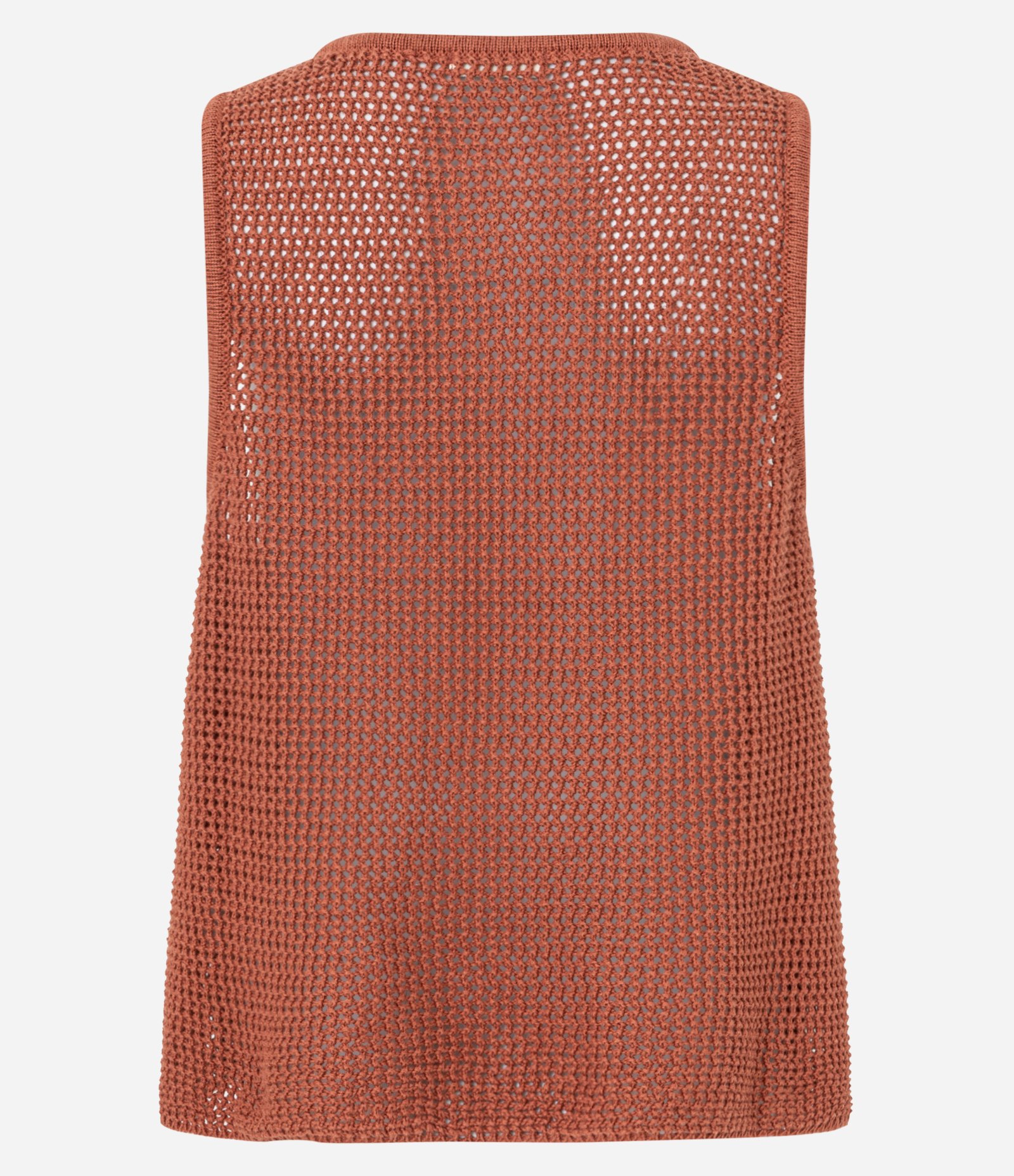 Blusa em Tricô com Ponto Vazado Flor de Tecido no Ombro Cobre 8