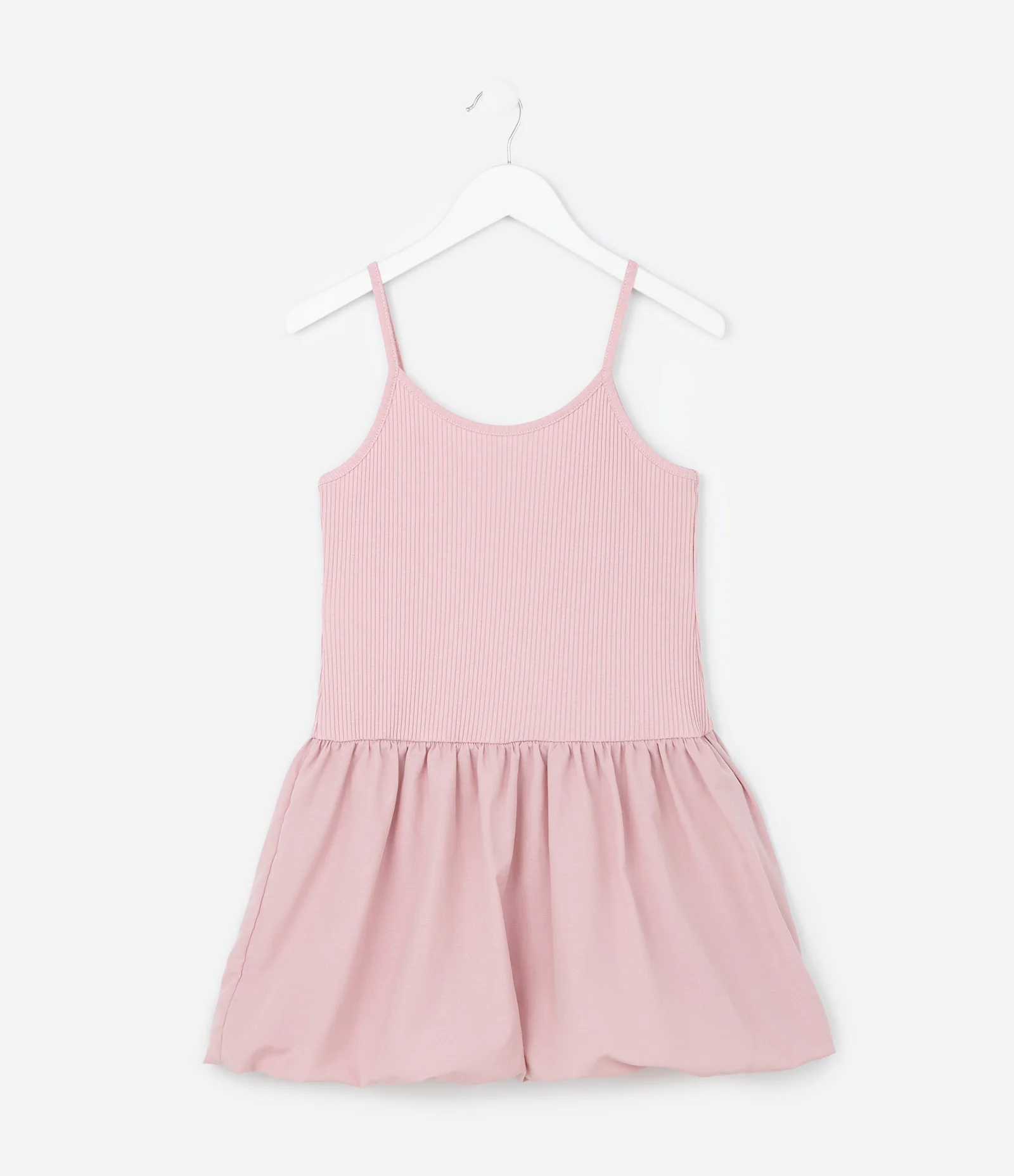 Vestido Balonê Curto com Textura Canelada - Tam 7 a 14 Anos Rosa 2