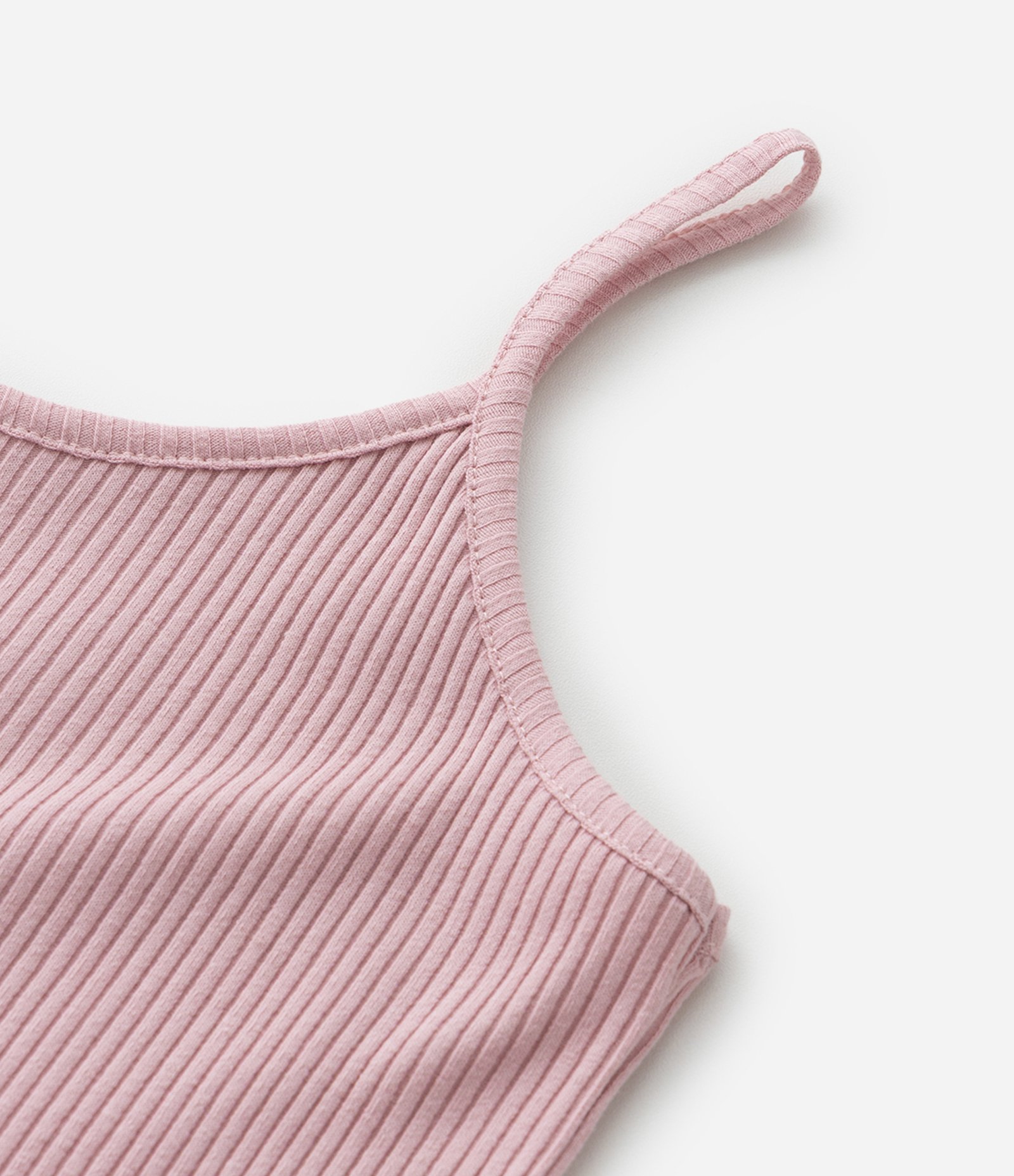 Vestido Balonê Curto com Textura Canelada - Tam 7 a 14 Anos Rosa 6