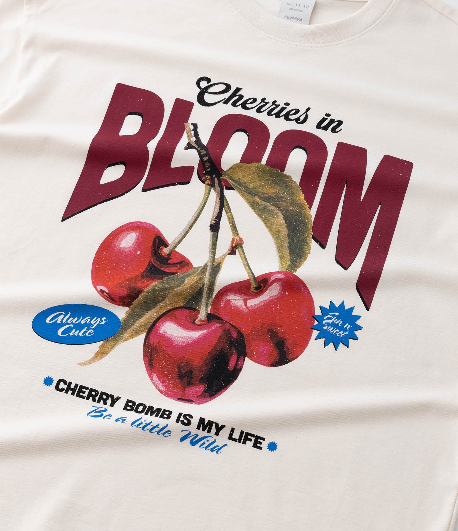 Camiseta Infantil com Estampa Cerejas - Tam 5 a 14 Anos Bege 4