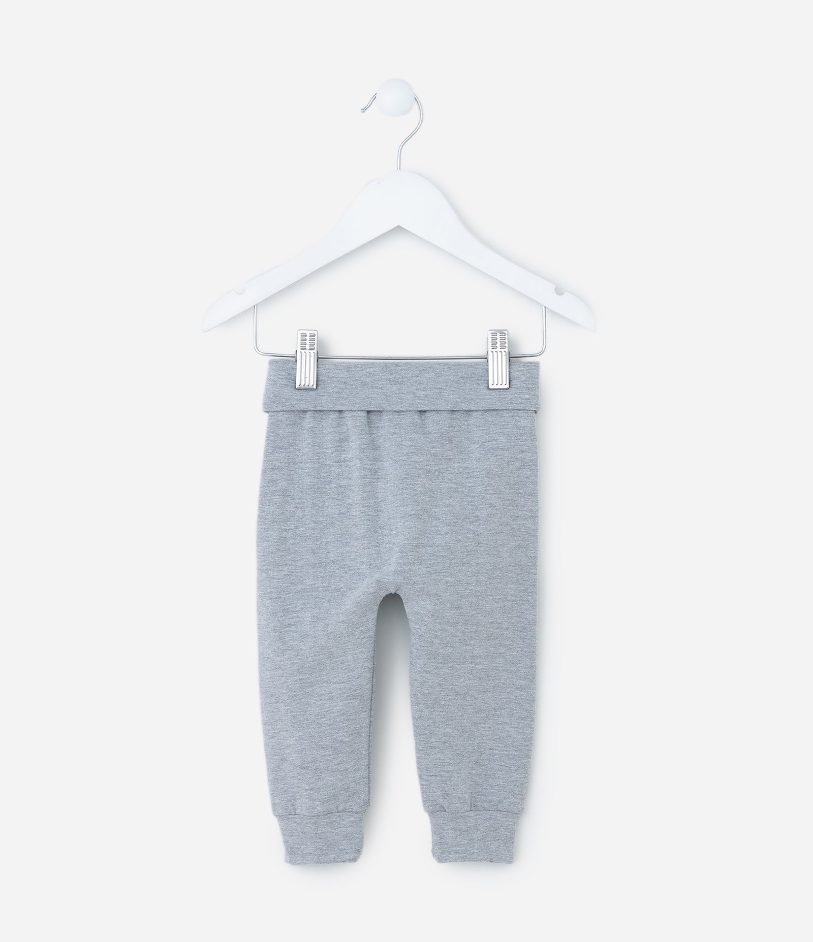 Calça Infantil em Cotton com Cós Dobrado - Tam RN a 18 meses Cinza 2