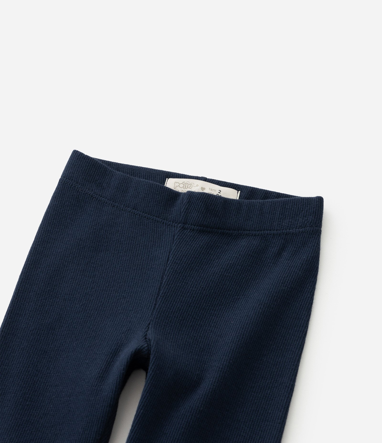 Calça Legging Infantil Canelada com Costura Frufru - Tam 1 a 6 anos Azul escuro 6