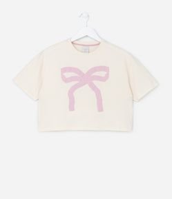 Camiseta Curta Infantil com Estampa Laço - Tamm 5 a 14 Anos