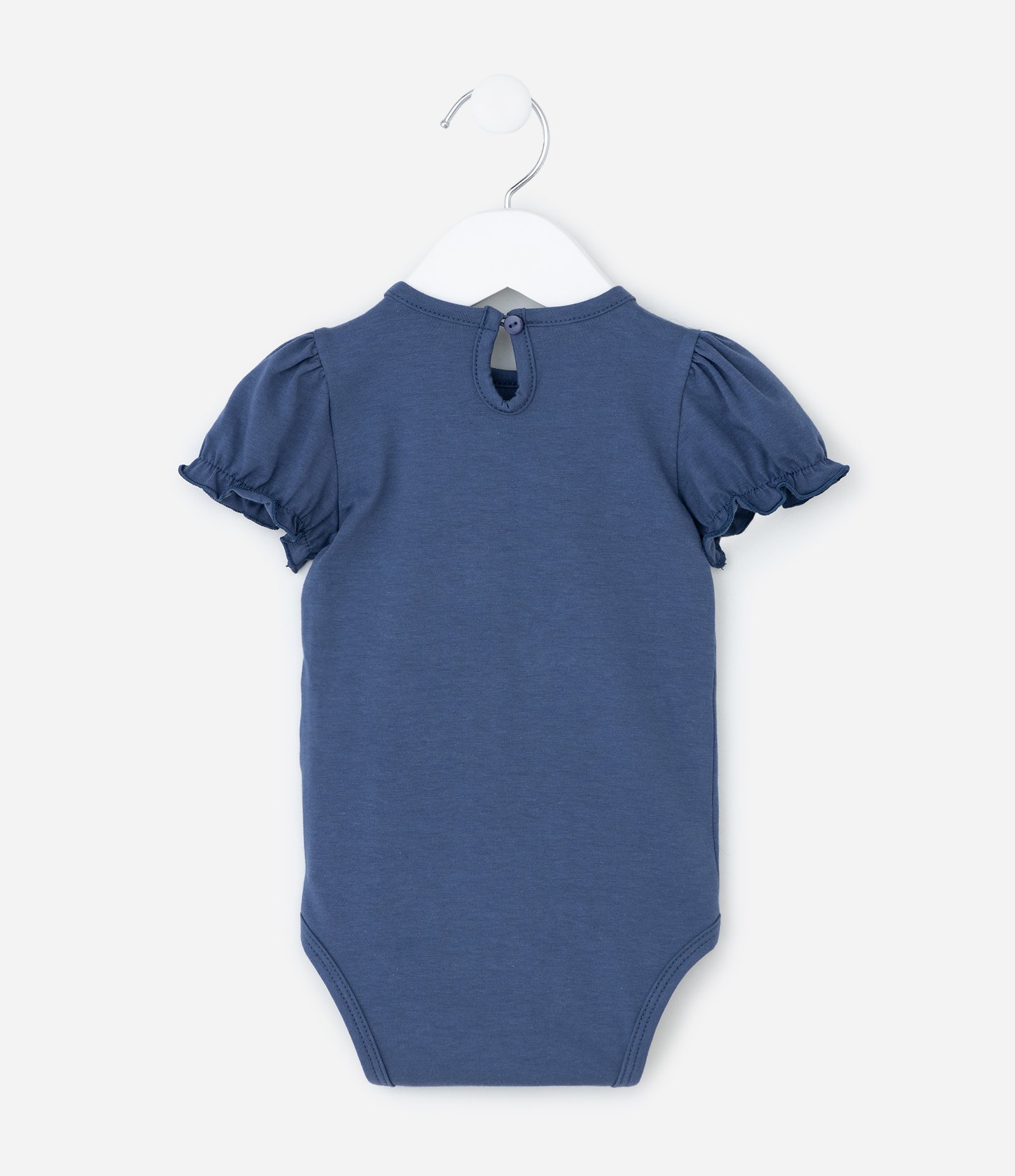 Body Infantil com Babado Broderie na Gola - Tam 0 a 18 meses Azul 3