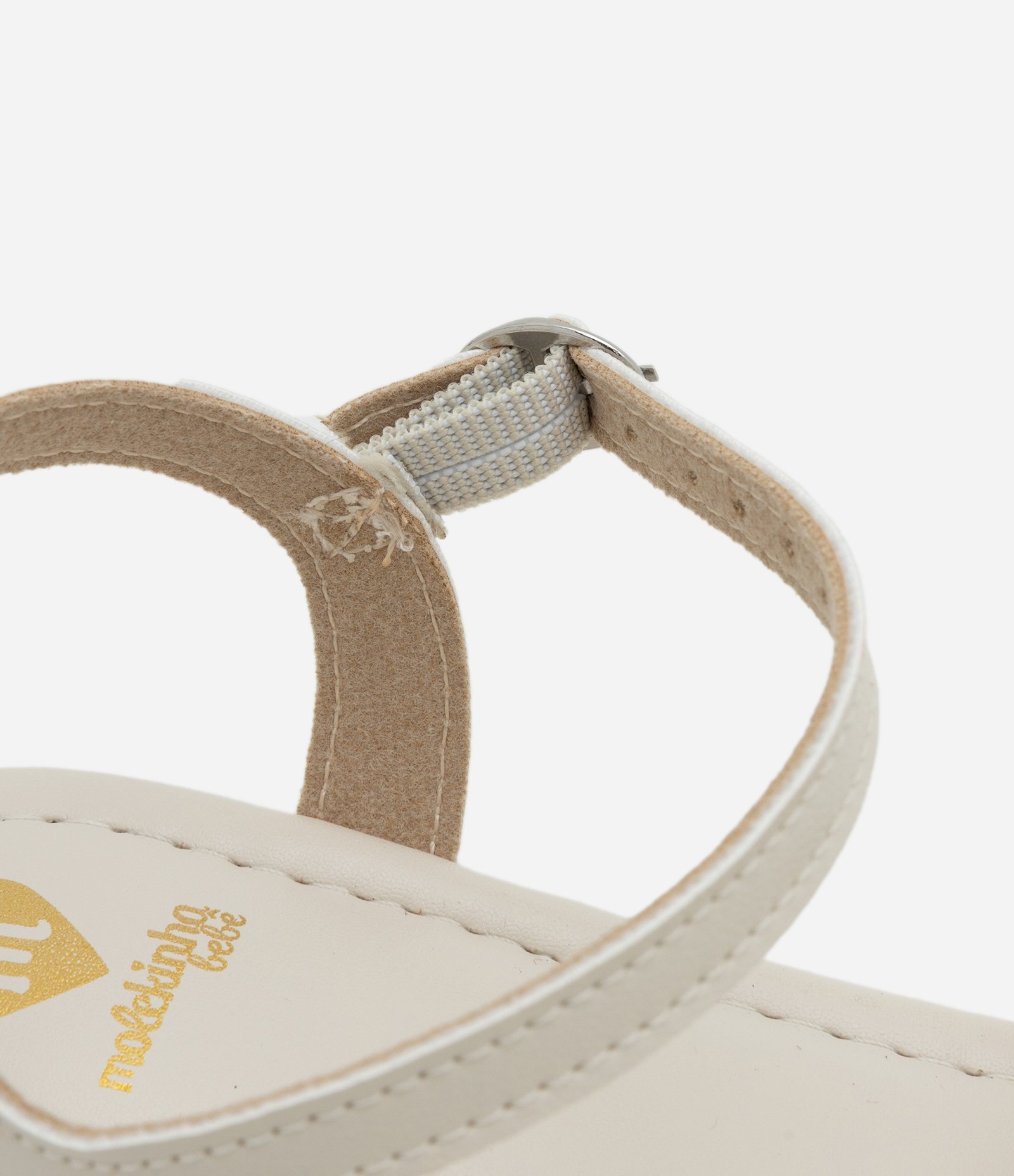 Sandália Infantil com Detalhe Trançado e Brilhinhos Molekinha - Tam 20 a 25 Off White 3