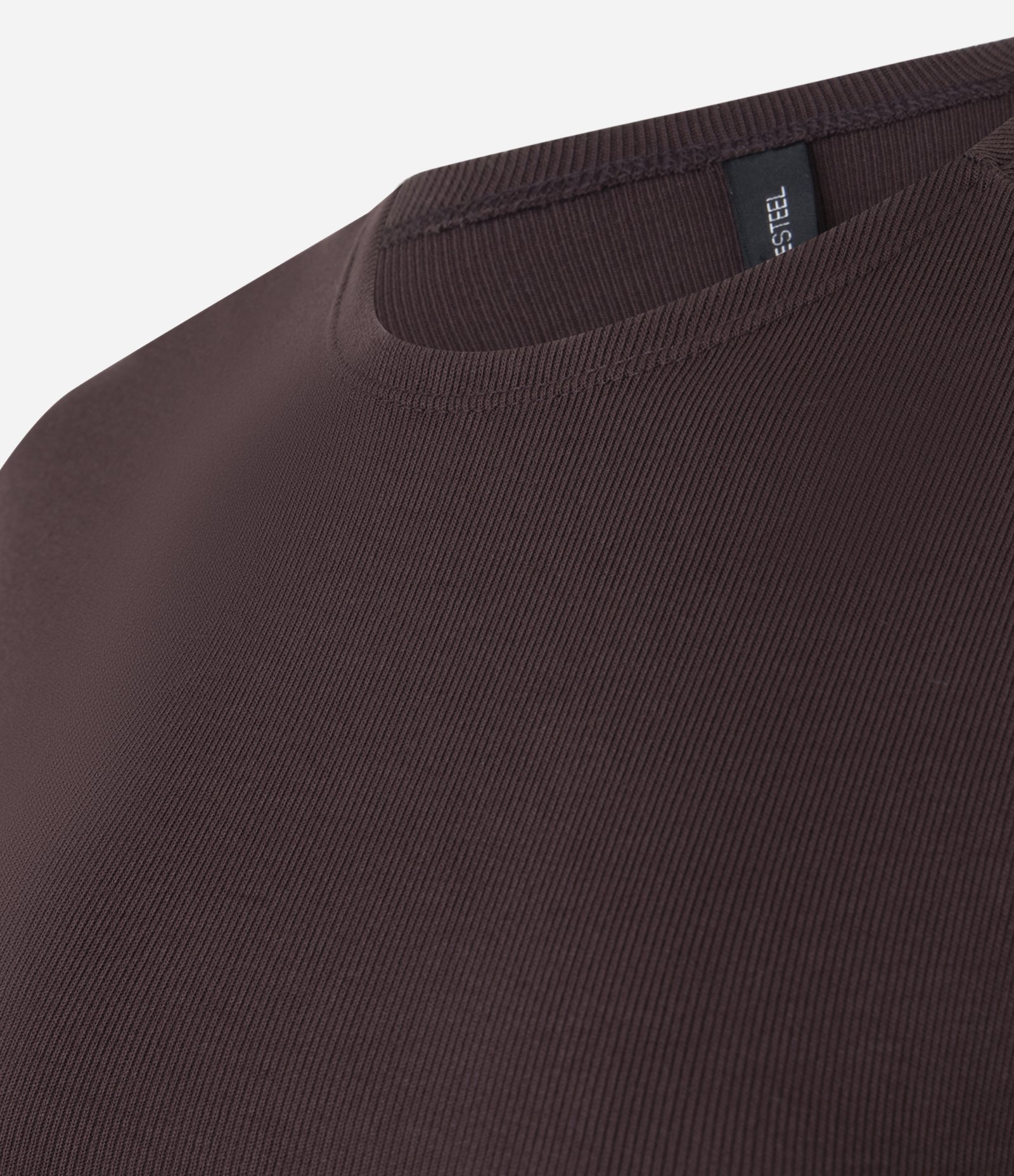 Blusa sem Manga em Ribana com Textura Caneladinha Marrom Escuro 2