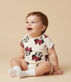Body Infantil com Estampa Minnie - Tam 0 a 18 Meses