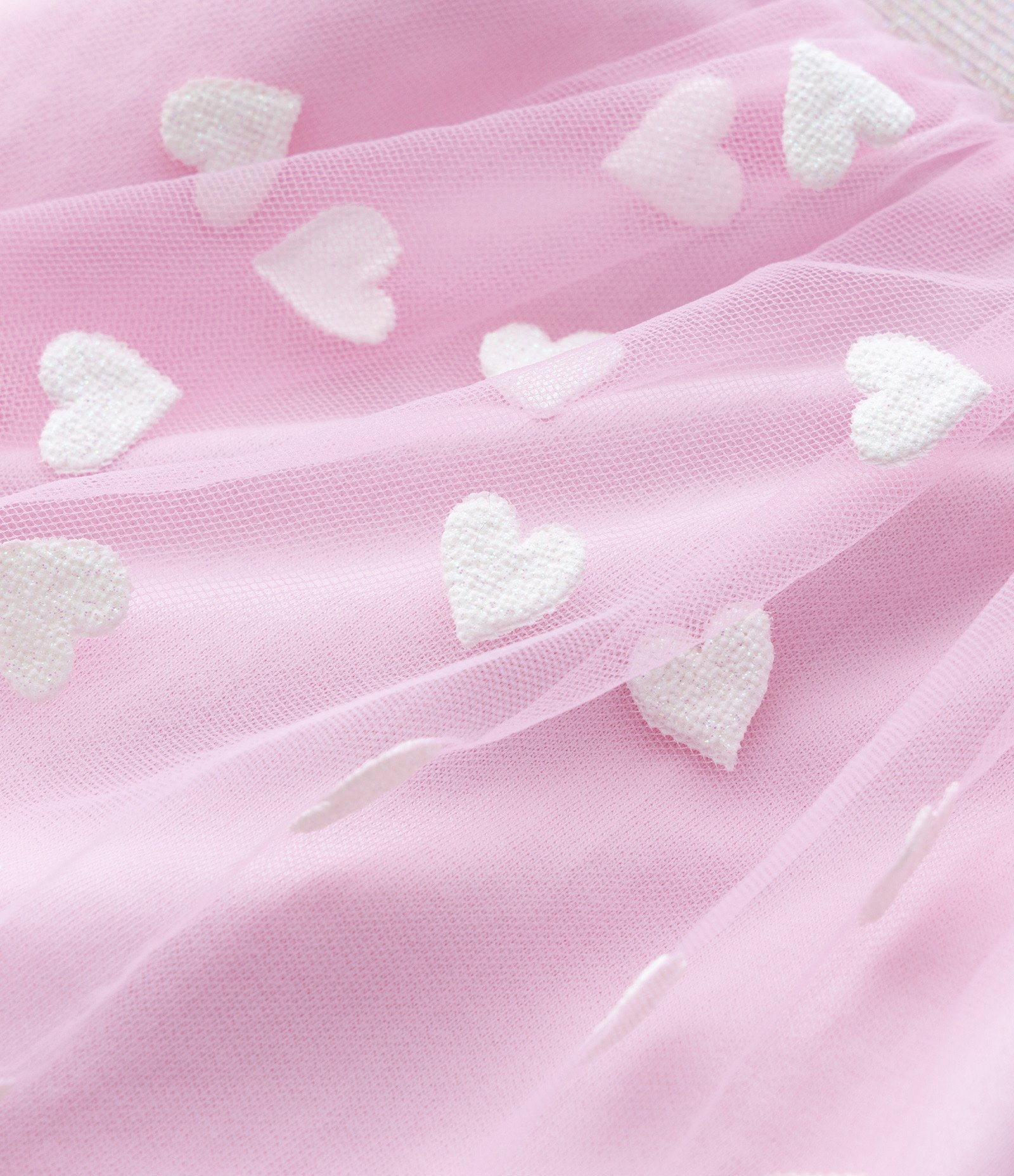 Saia Infantil em Tule com Estampa Corações - Tam 1 a 6 Anos Rosa 6