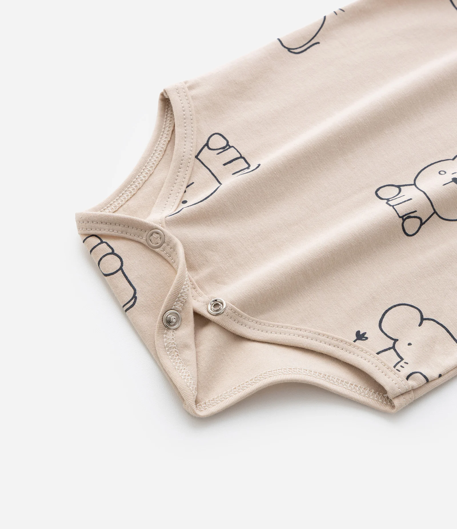 Body Infantil em Algodão com Estampa Bichinhos - Tam RN a 18 meses Bege 8