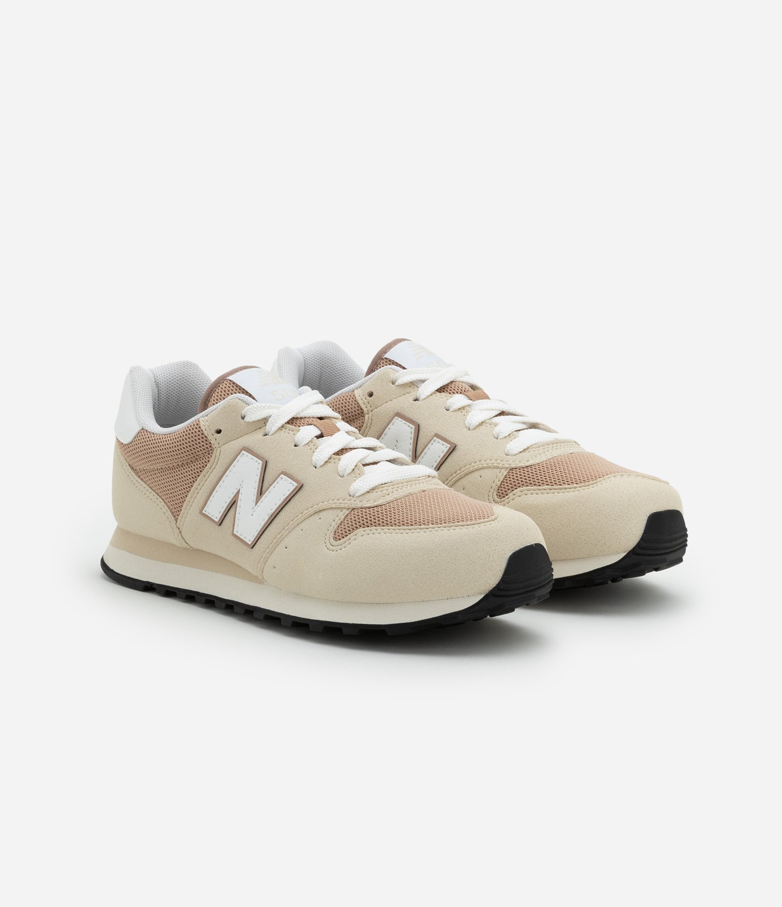 Tênis New Balance 500V2 com Recortes Bege/Rosa 2