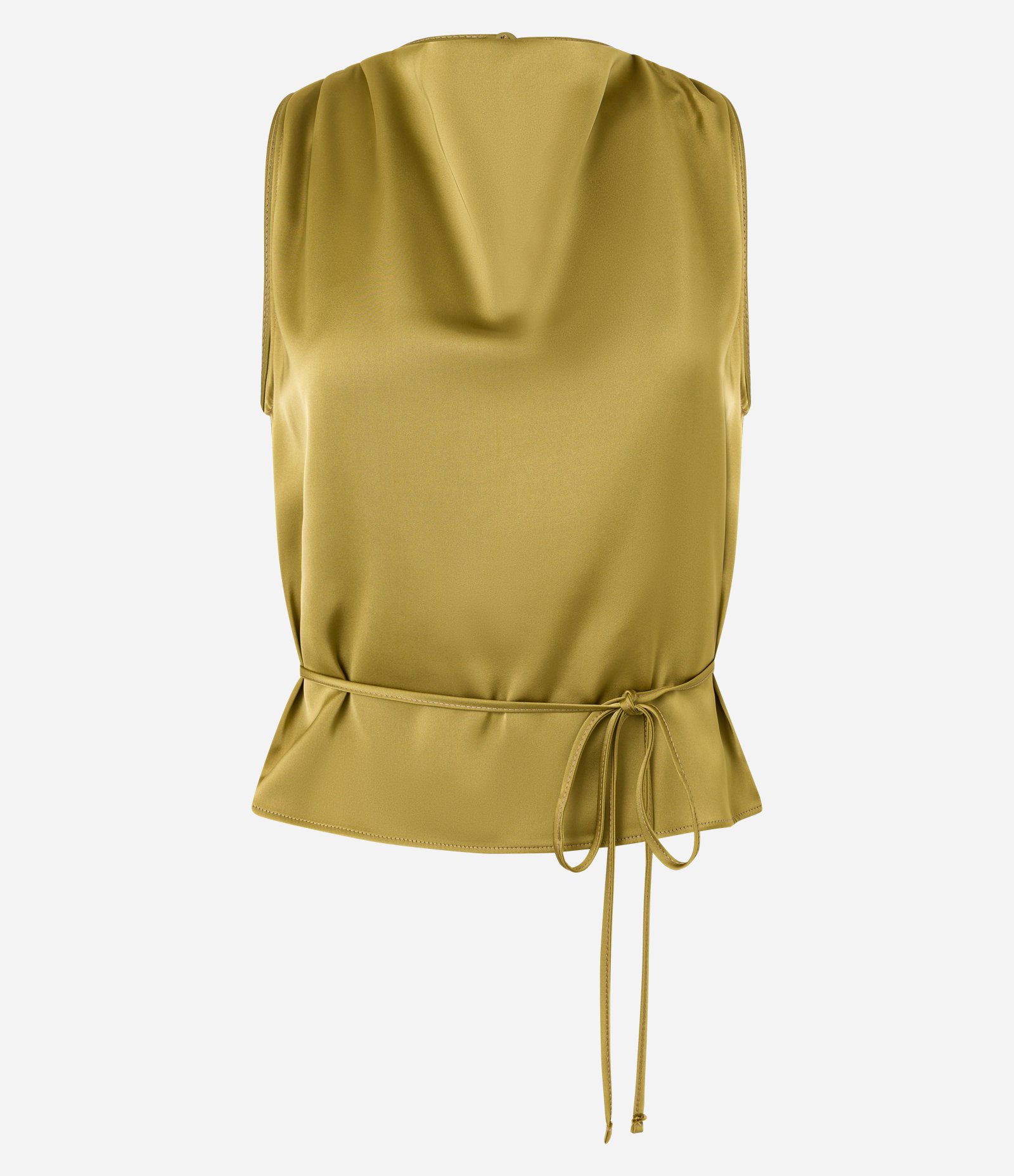 Regata em Cetim com Decote Degage e Amarração na Cintura Verde 4