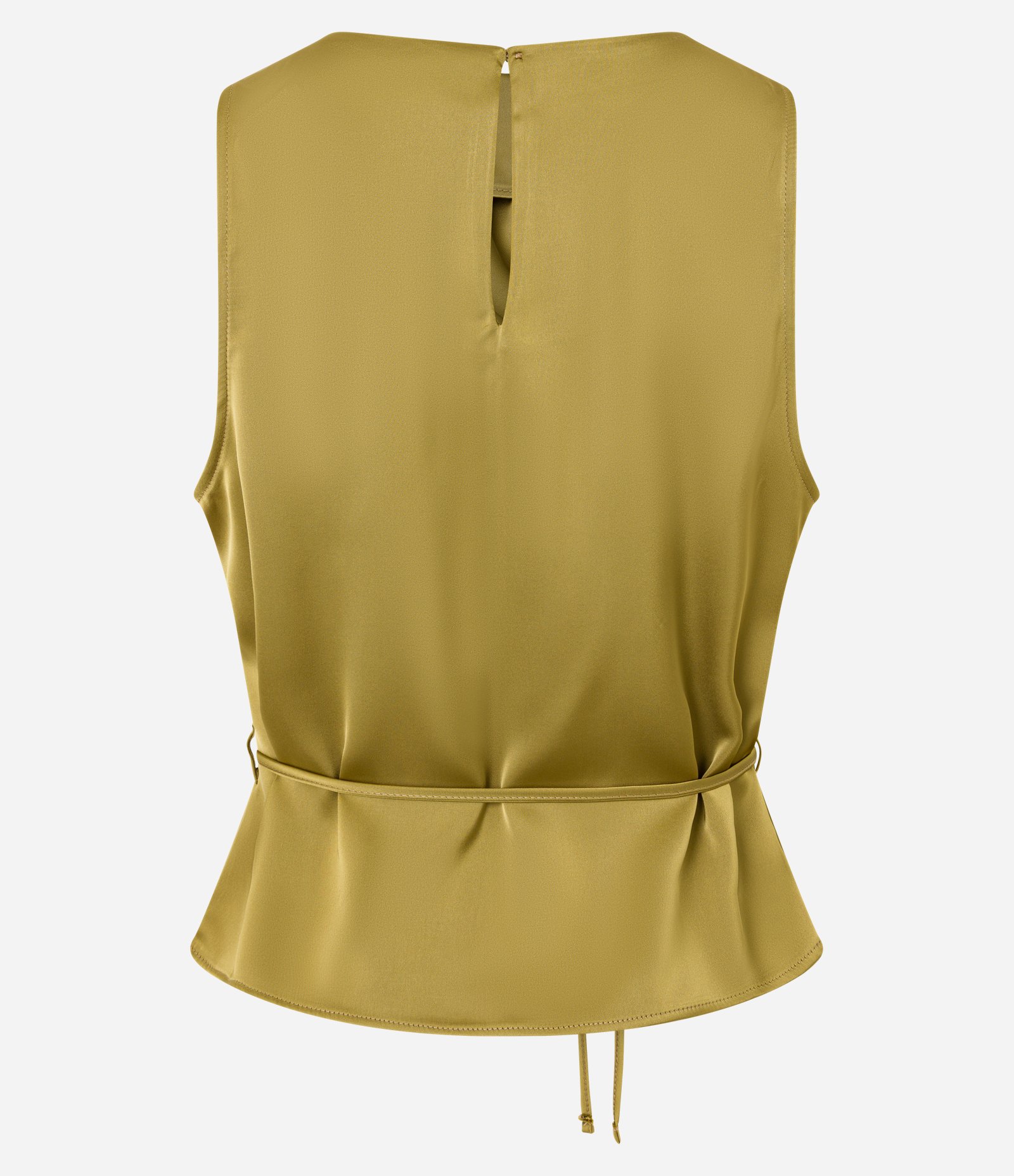 Regata em Cetim com Decote Degage e Amarração na Cintura Verde 5