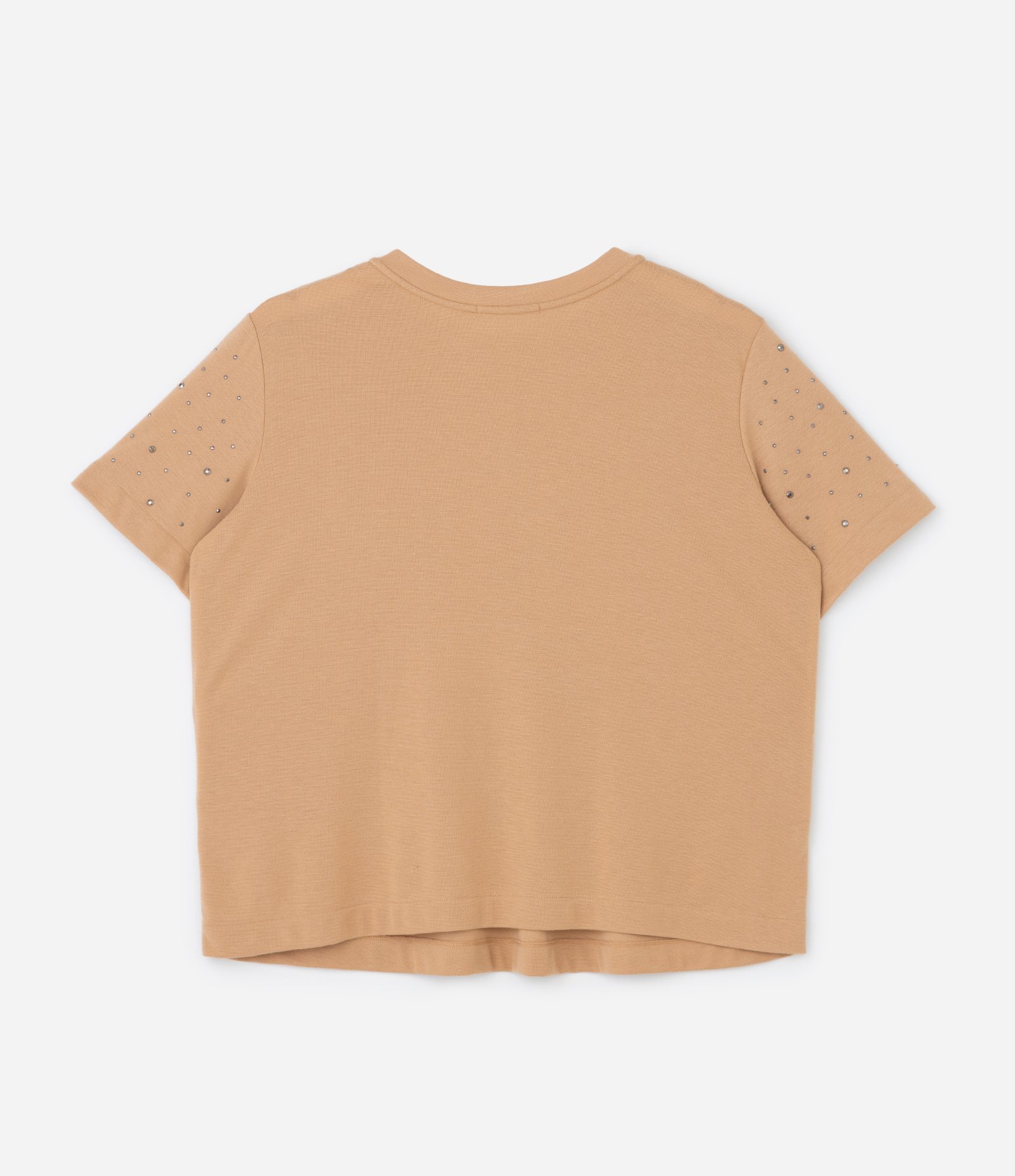 Camiseta com Brilhos Salpicados Curve & Plus Size Bege 4
