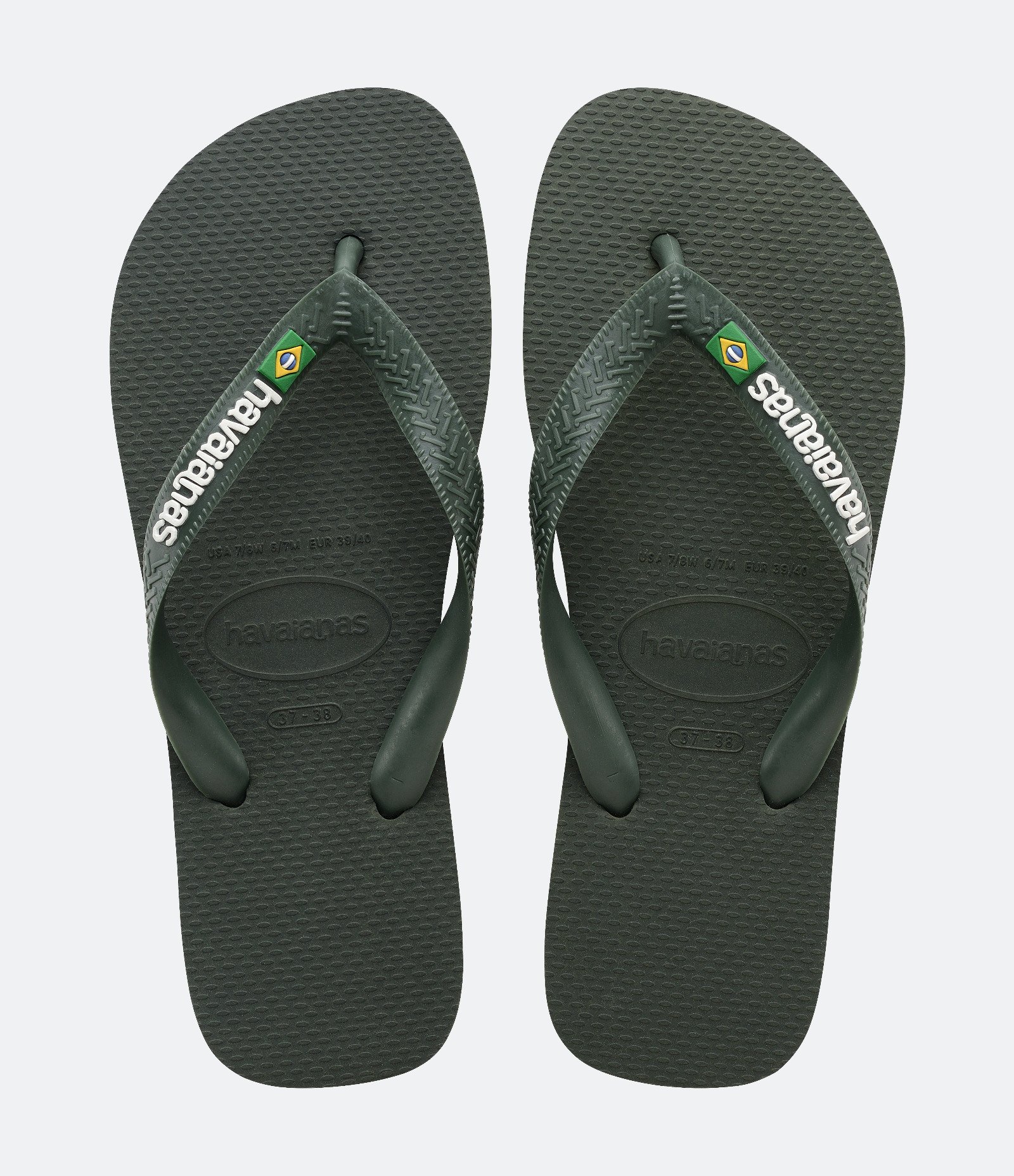 Chinelo Havaianas Tradicional com Bandeira do Brasil Verde escuro 1