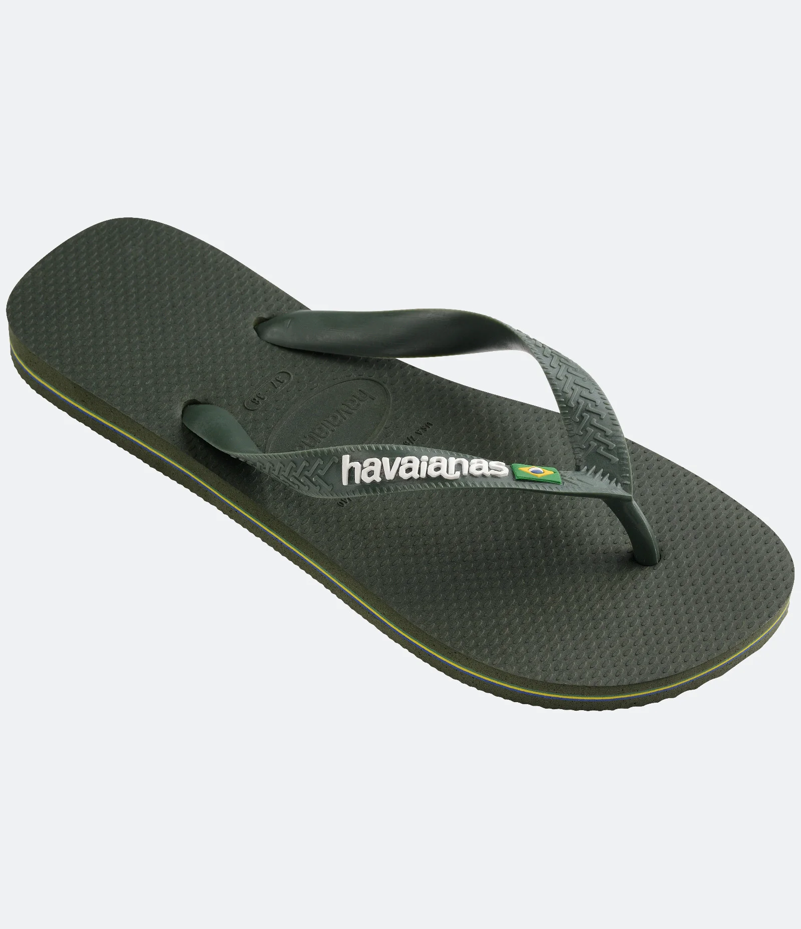 Chinelo Havaianas Tradicional com Bandeira do Brasil Verde escuro 2