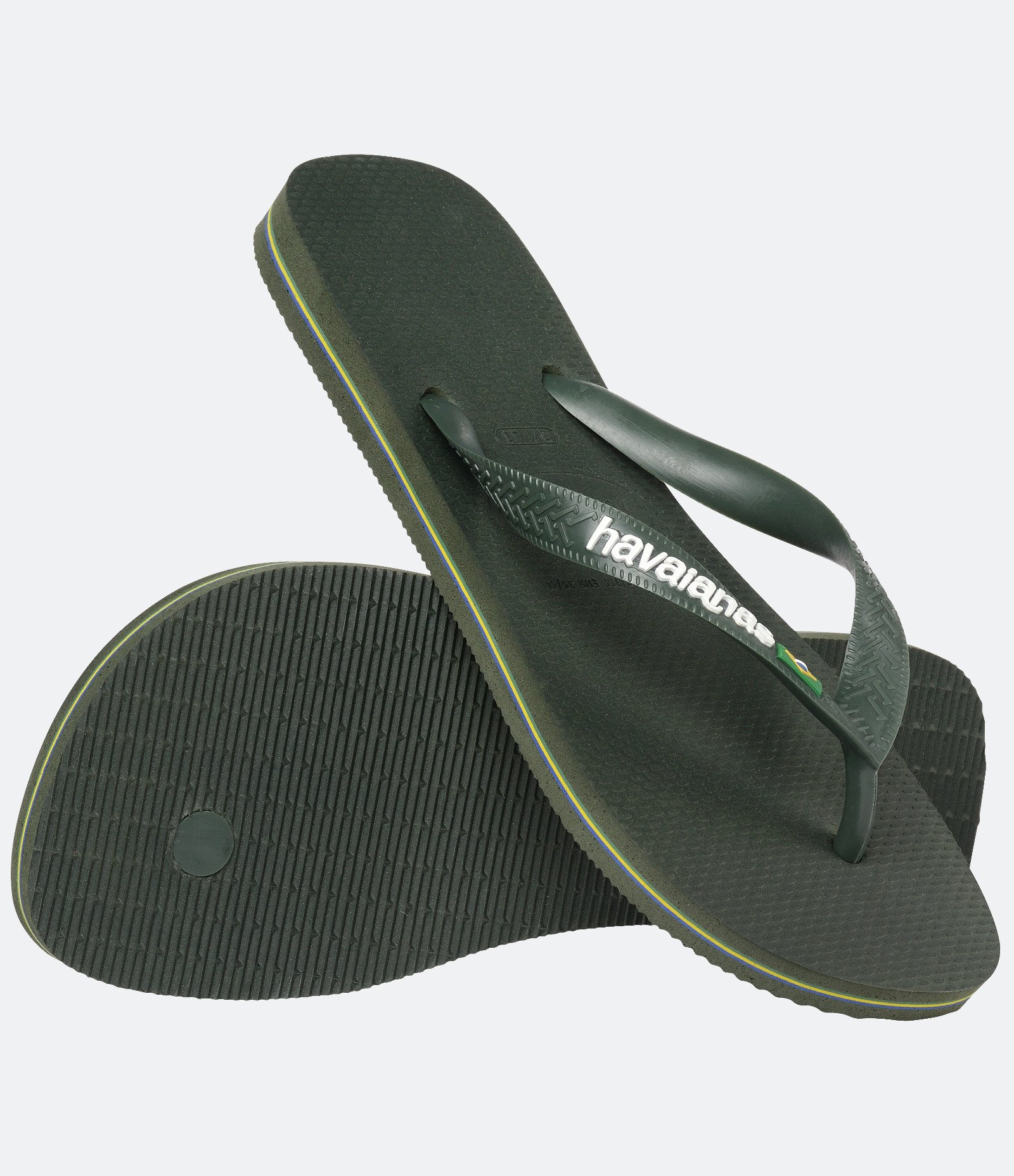 Chinelo Havaianas Tradicional com Bandeira do Brasil Verde escuro 4