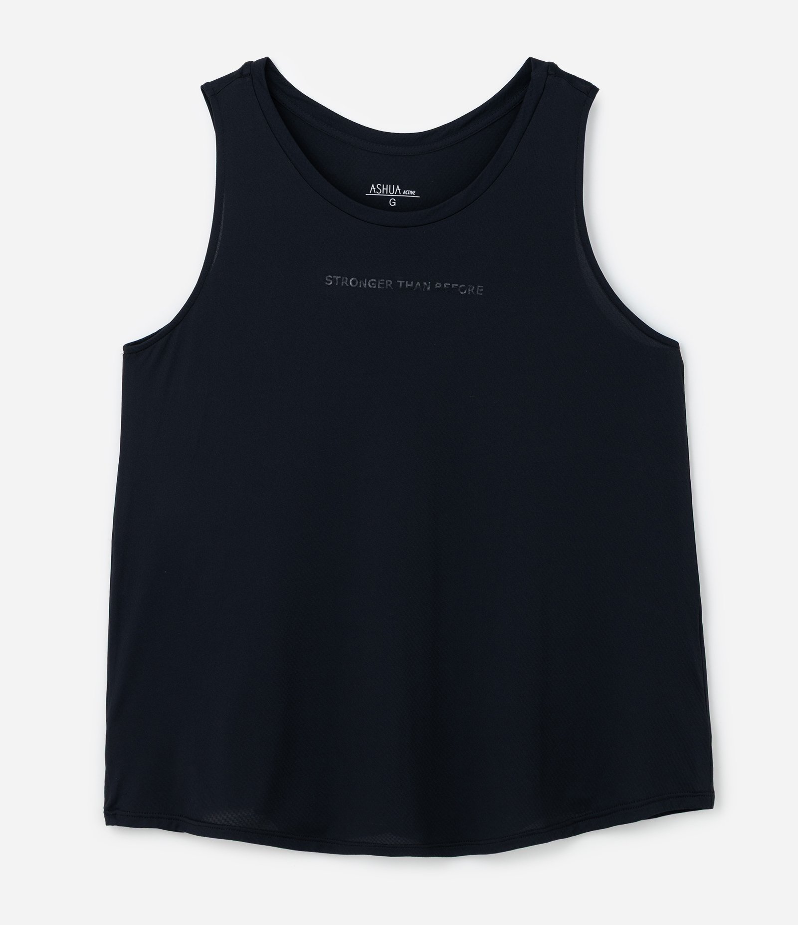 Regata Ampla Esportiva em Microfibra Texturizada Curve & Plus Size Preto 5