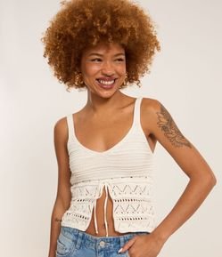 Blusa em Tricô com Alça Média e Amarração