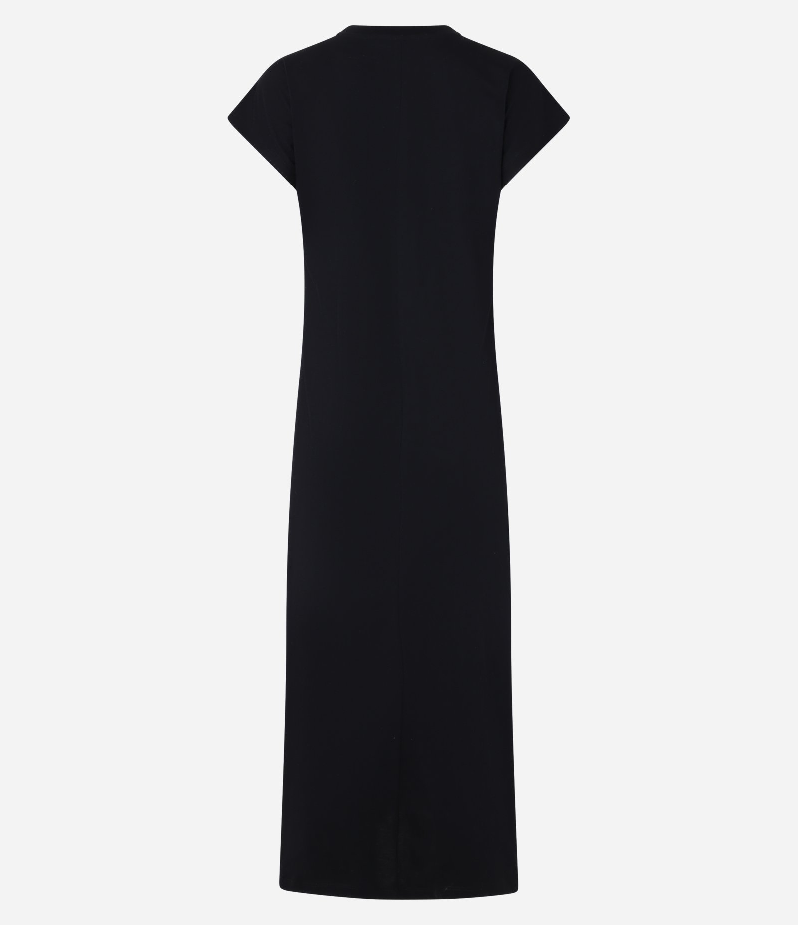 Vestido Reto Long Midi com Decote em v Preto 6
